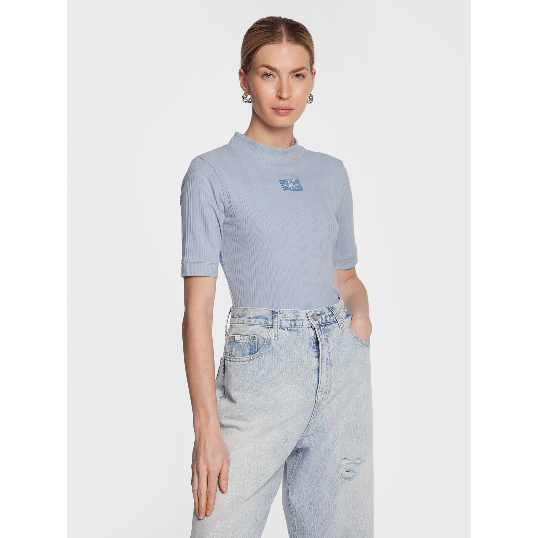 Calvin Klein Jeans Halenka J20J220291 Modrá Regular Fit - Pepit.cz