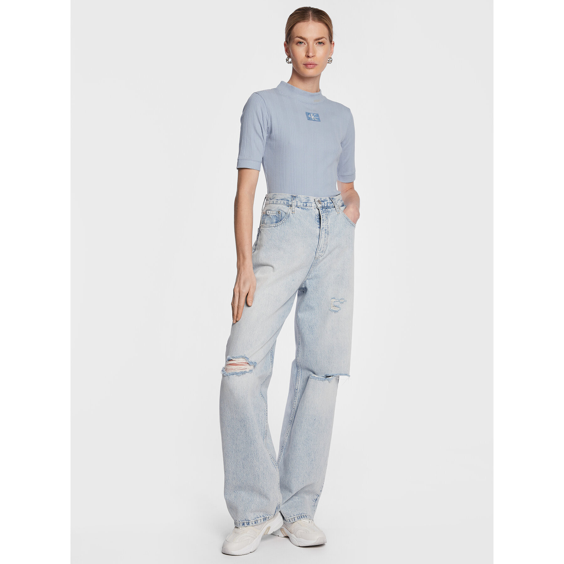 Calvin Klein Jeans Halenka J20J220291 Modrá Regular Fit - Pepit.cz