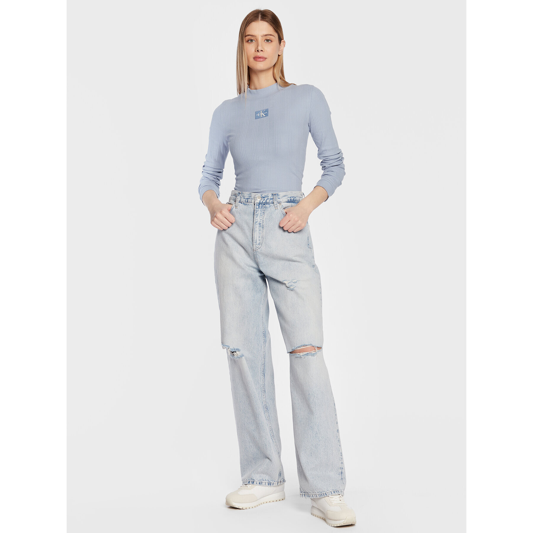 Calvin Klein Jeans Halenka J20J220295 Modrá Slim Fit - Pepit.cz