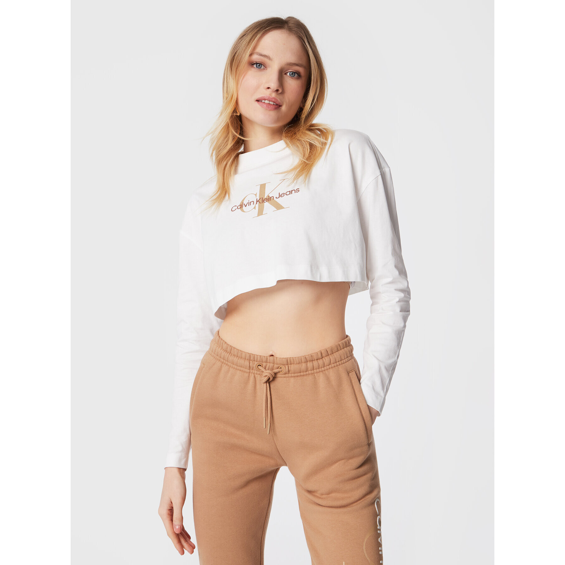 Calvin Klein Jeans Halenka J20J220950 Bílá Regular Fit - Pepit.cz