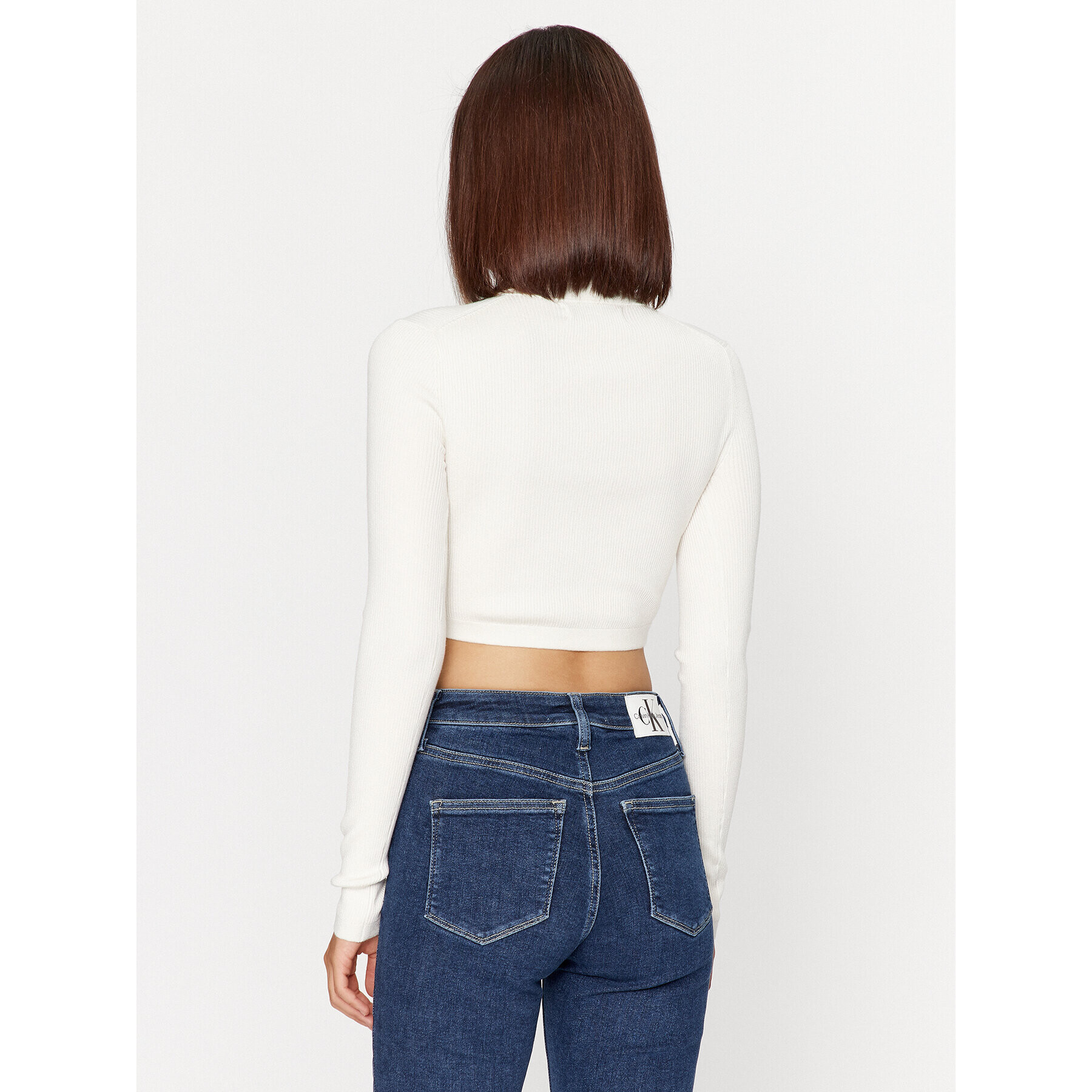 Calvin Klein Jeans Halenka J20J221969 Bílá Slim Fit - Pepit.cz