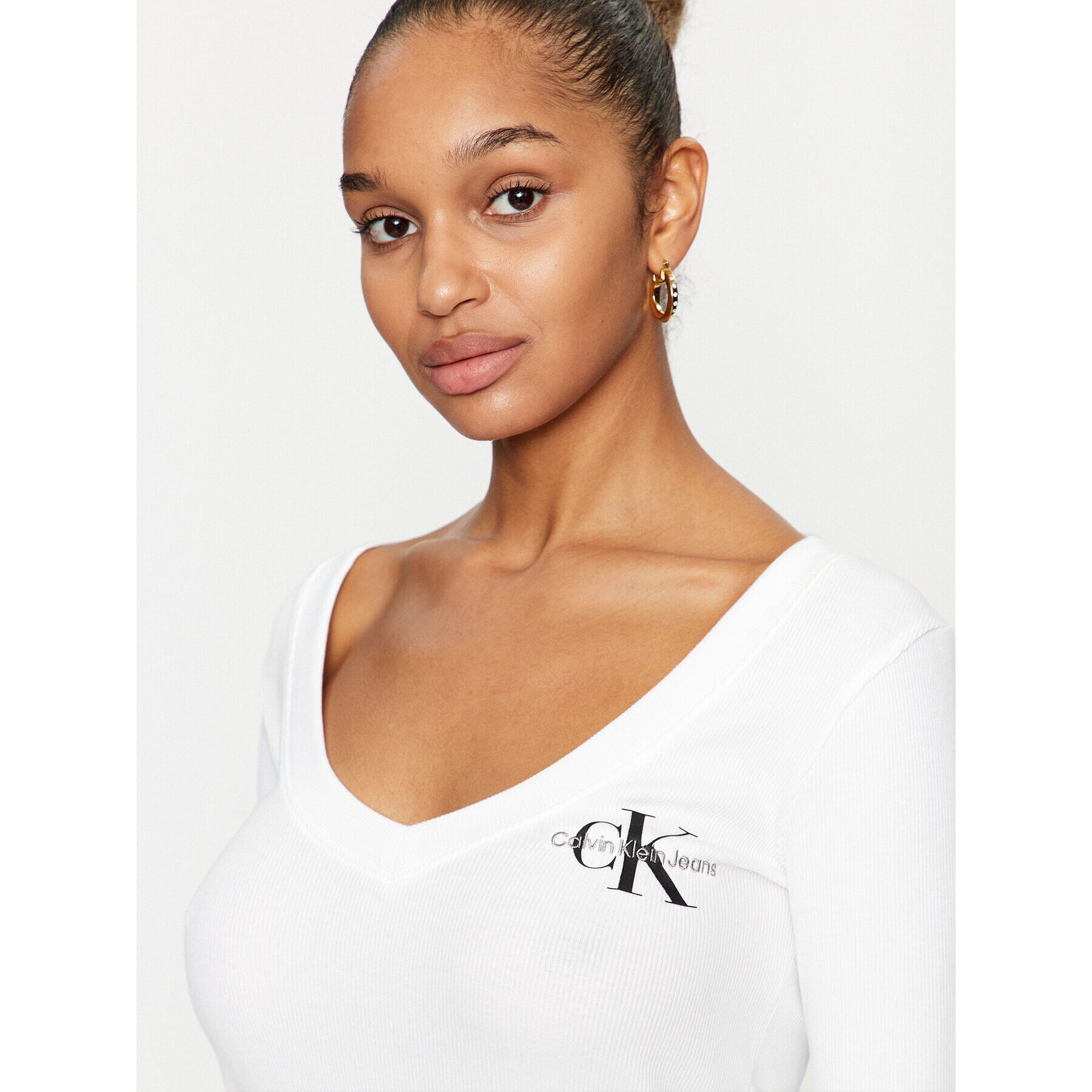 Calvin Klein Jeans Halenka J20J222023 Bílá Regular Fit - Pepit.cz