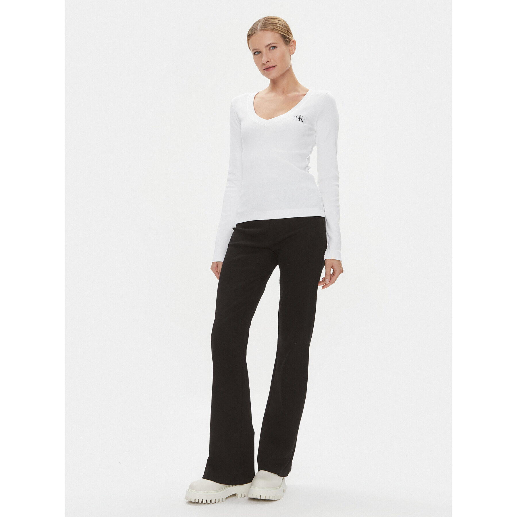 Calvin Klein Jeans Halenka J20J222882 Bílá Regular Fit - Pepit.cz