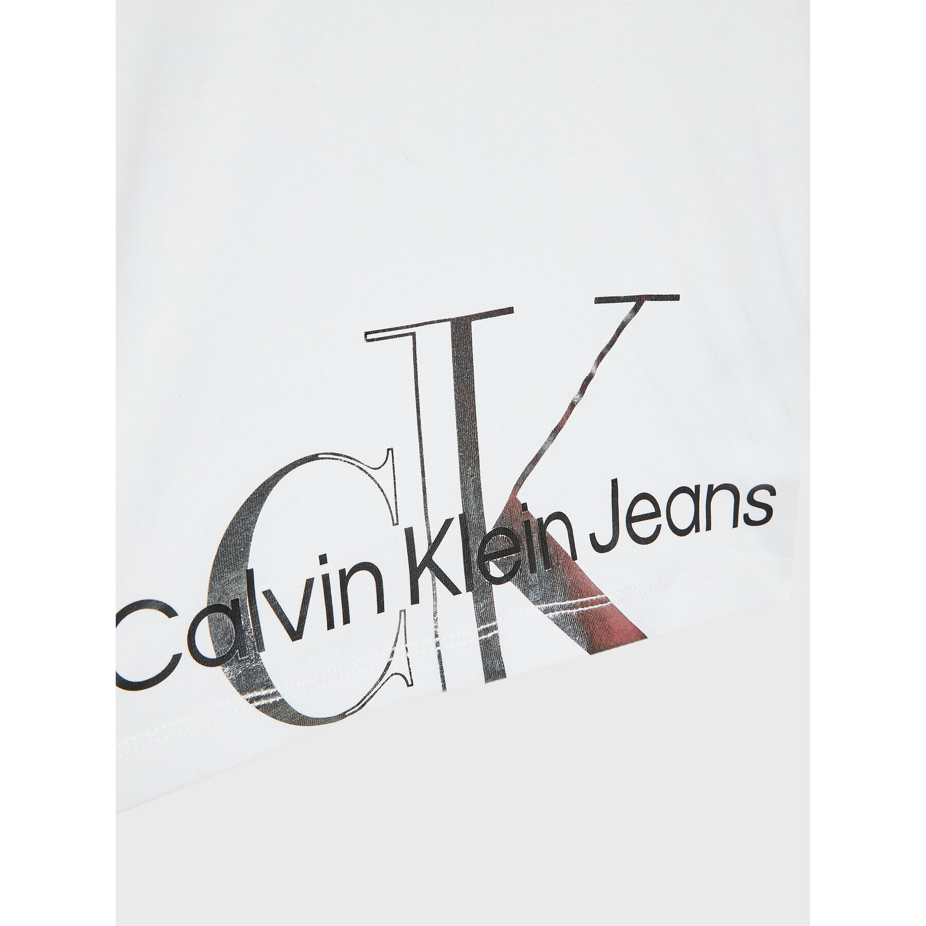 Calvin Klein Jeans Halenka Metallic IG0IG01543 Bílá Regular Fit - Pepit.cz