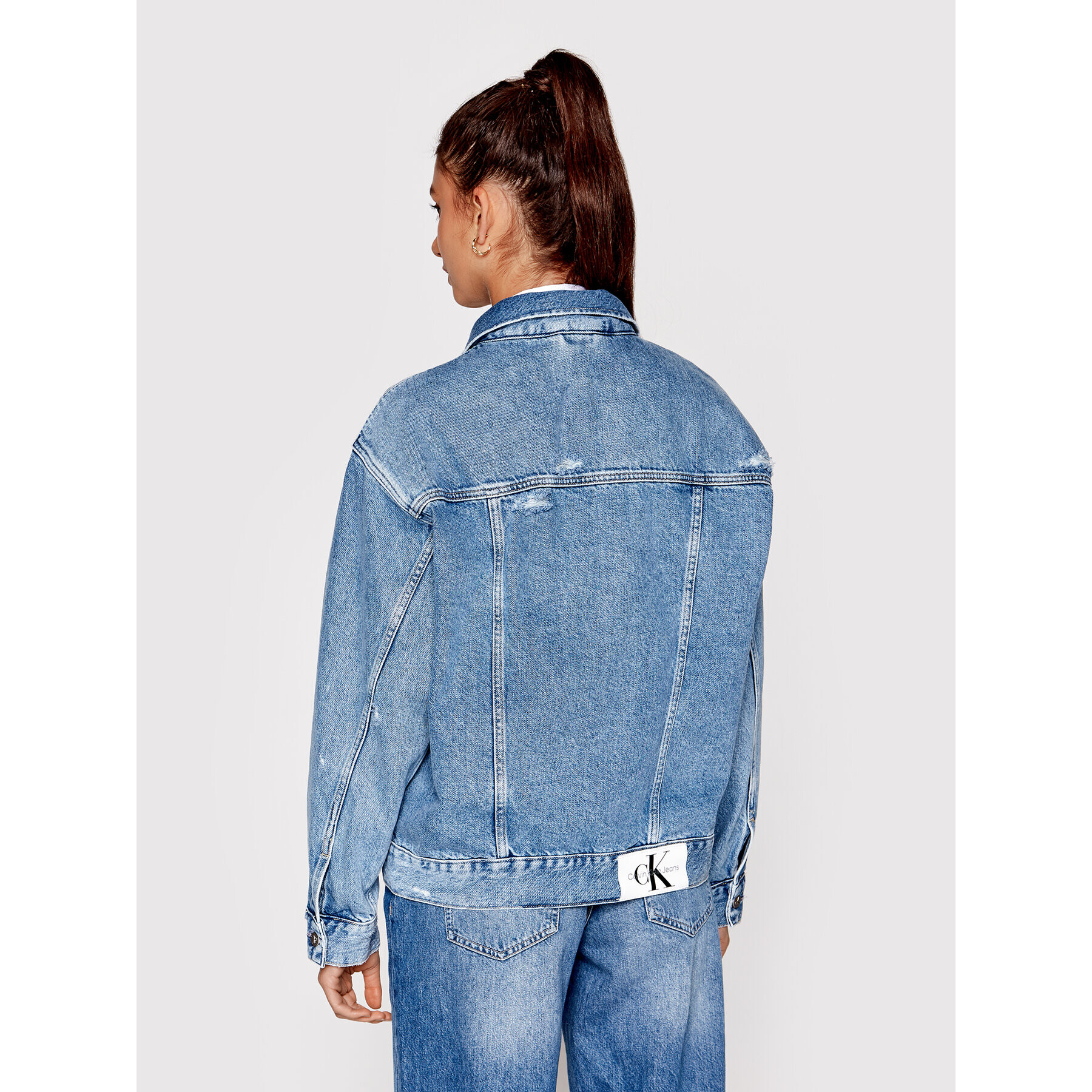 Calvin Klein Jeans Jeansová bunda J20J219207 Modrá Oversize - Pepit.cz