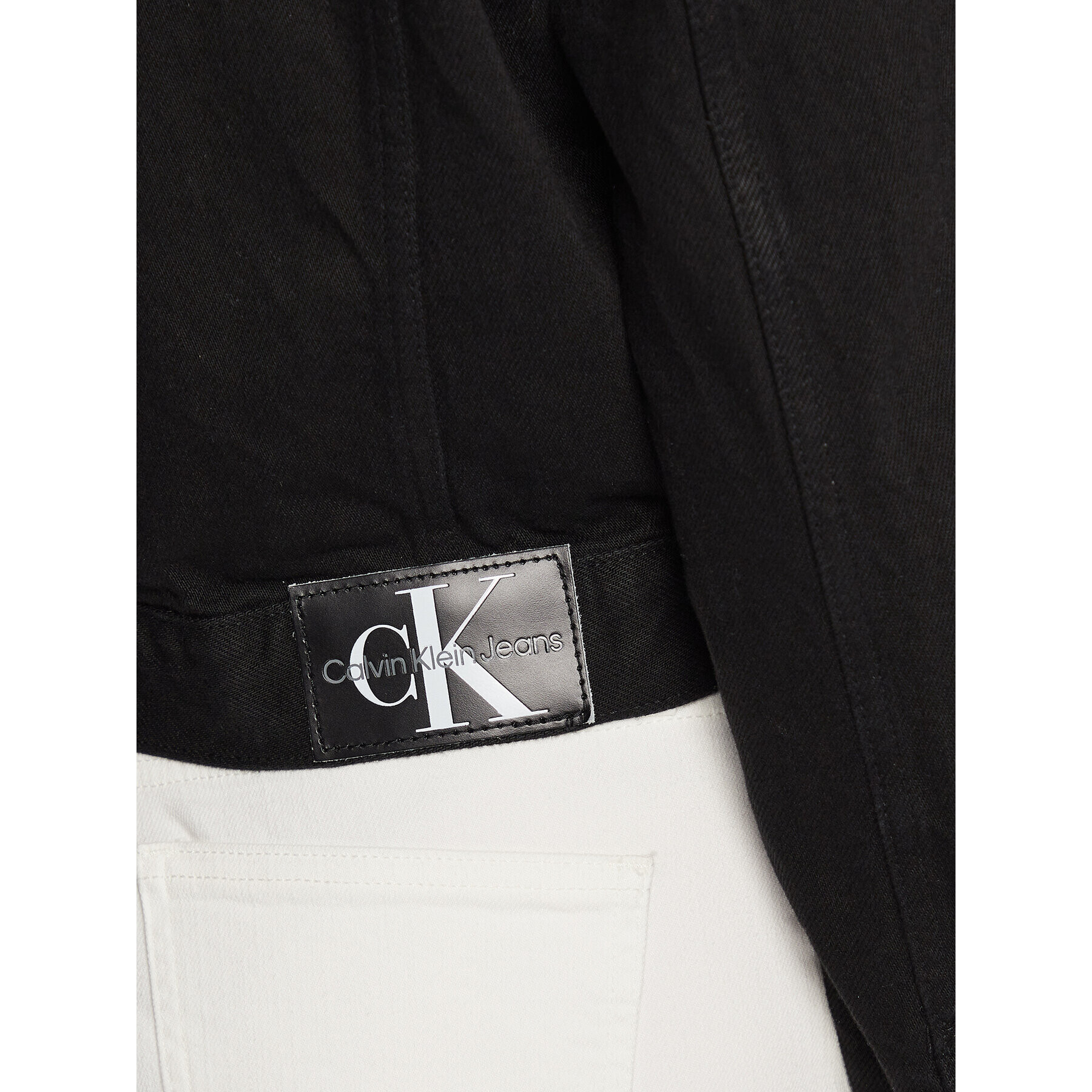 Calvin Klein Jeans Jeansová bunda J20J219353 Černá Cropped Fit - Pepit.cz