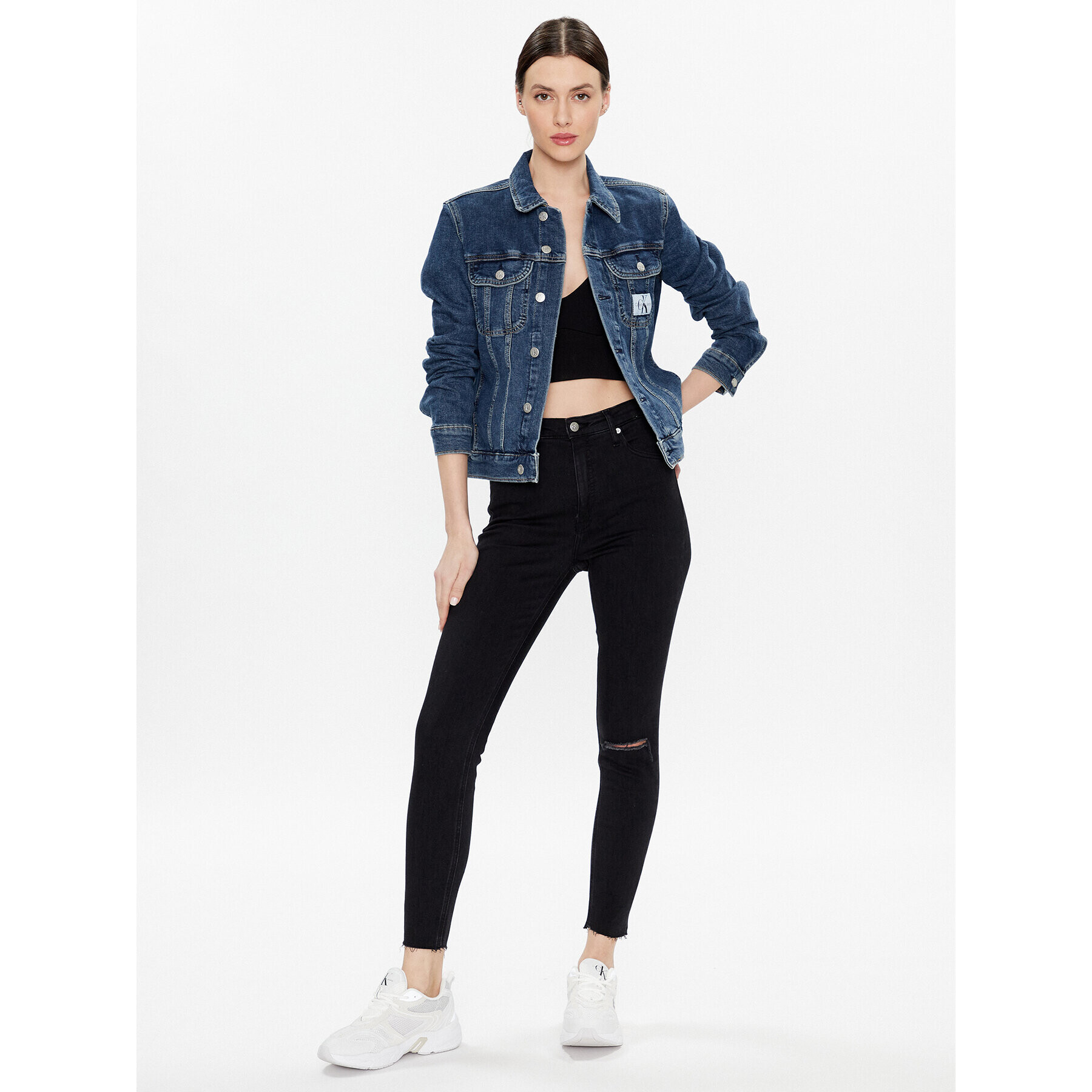 Calvin Klein Jeans Jeansová bunda J20J220235 Tmavomodrá Classic Fit - Pepit.cz