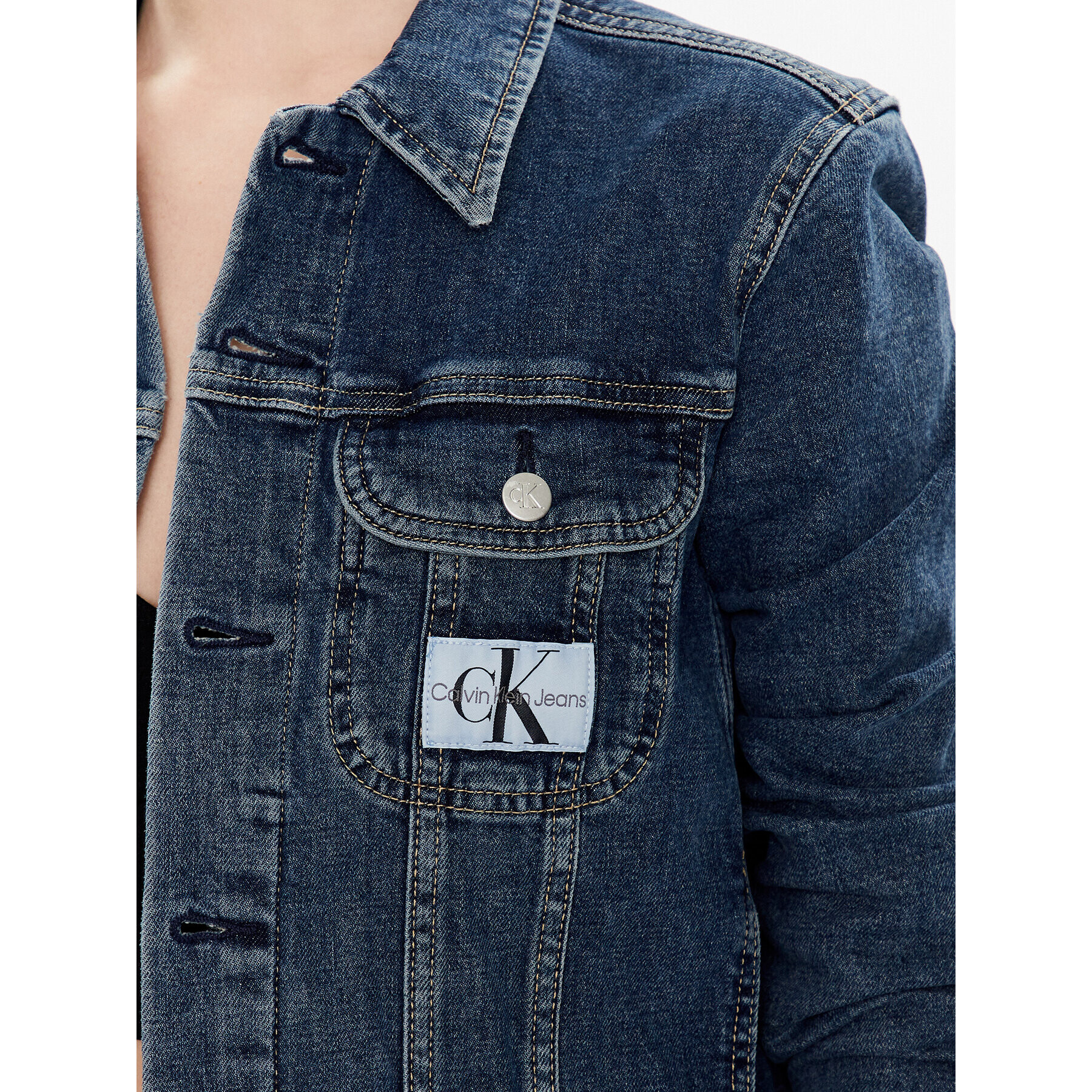 Calvin Klein Jeans Jeansová bunda J20J220235 Tmavomodrá Classic Fit - Pepit.cz