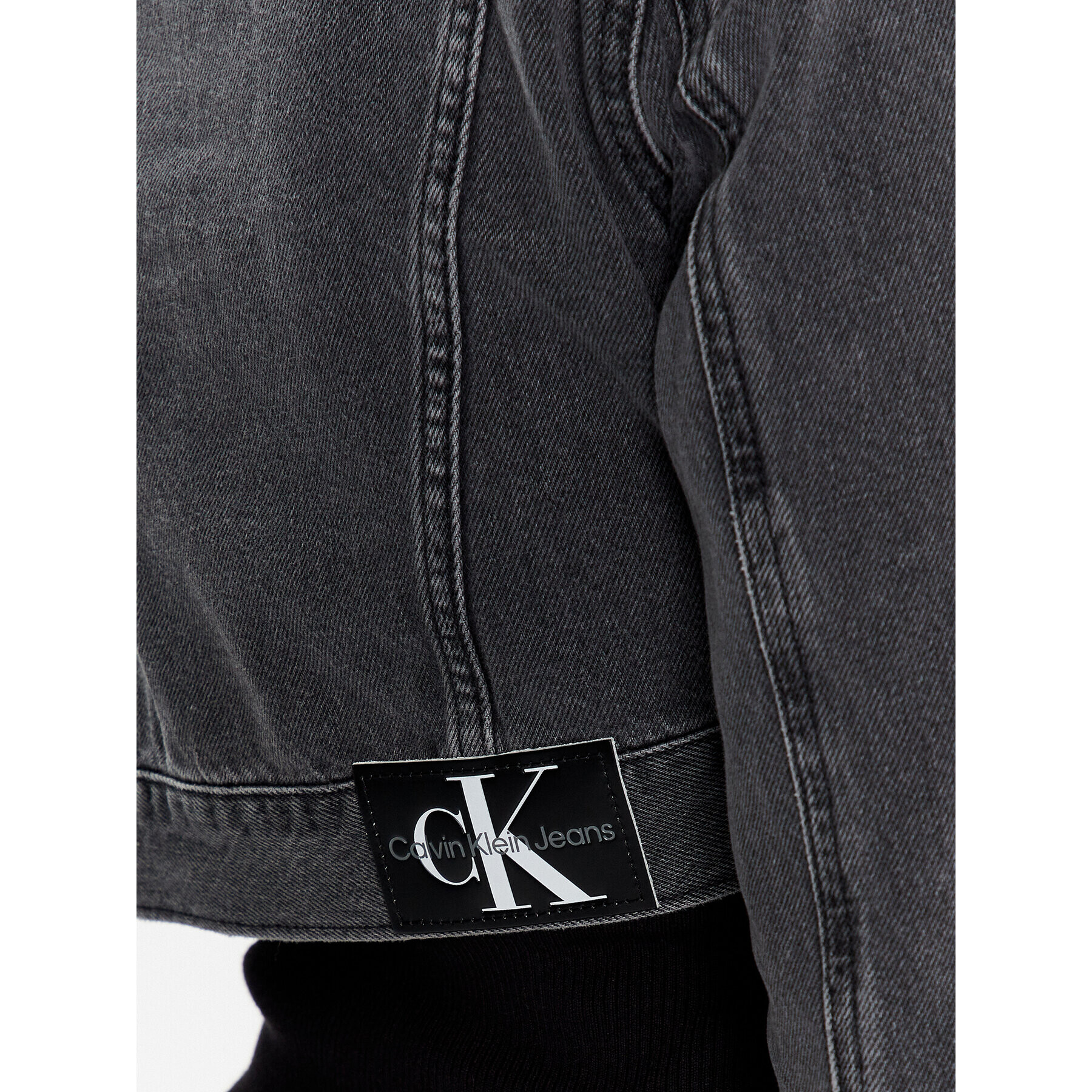 Calvin Klein Jeans Jeansová bunda J20J220656 Černá Cropped Fit - Pepit.cz