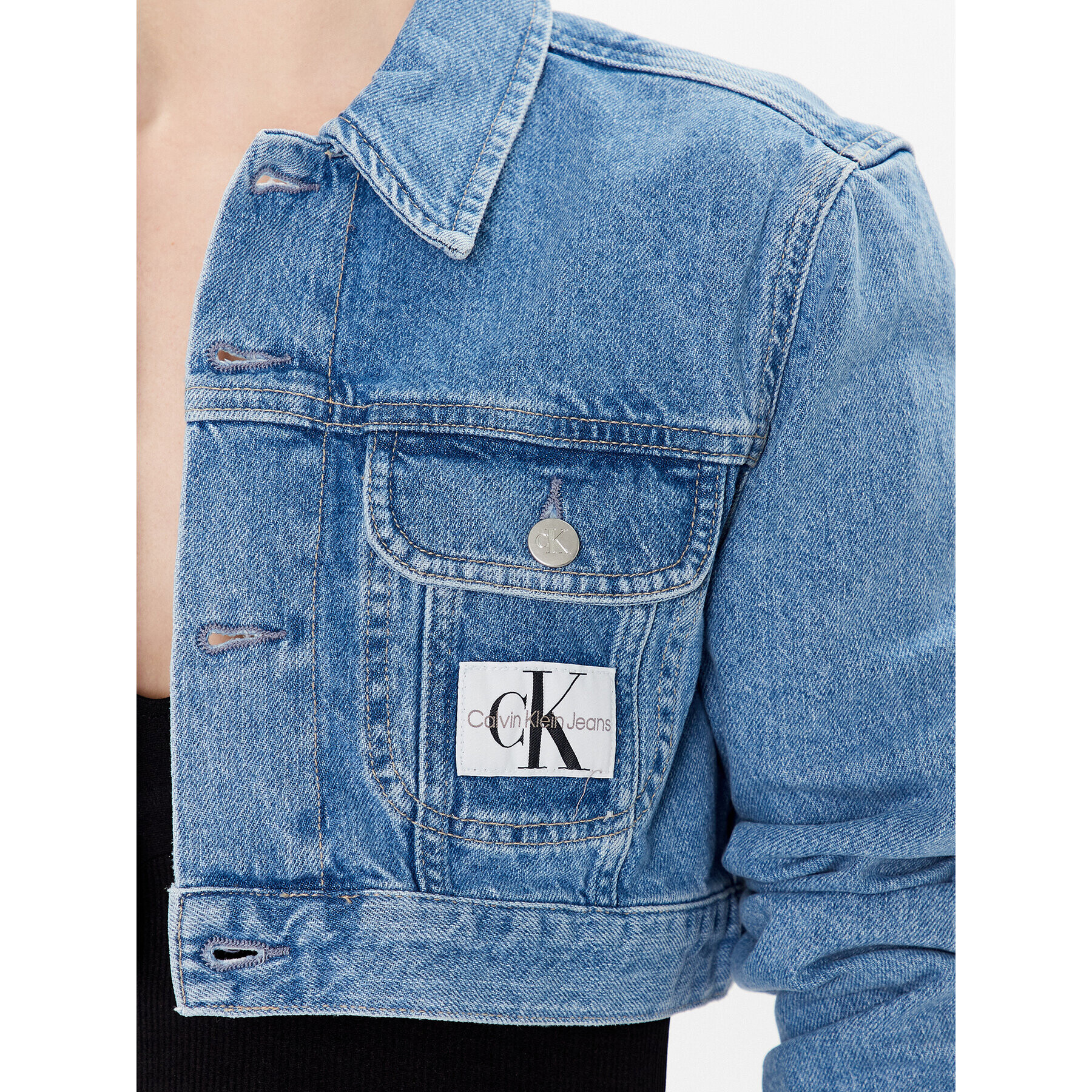 Calvin Klein Jeans Jeansová bunda J20J220658 Modrá Regular Fit - Pepit.cz