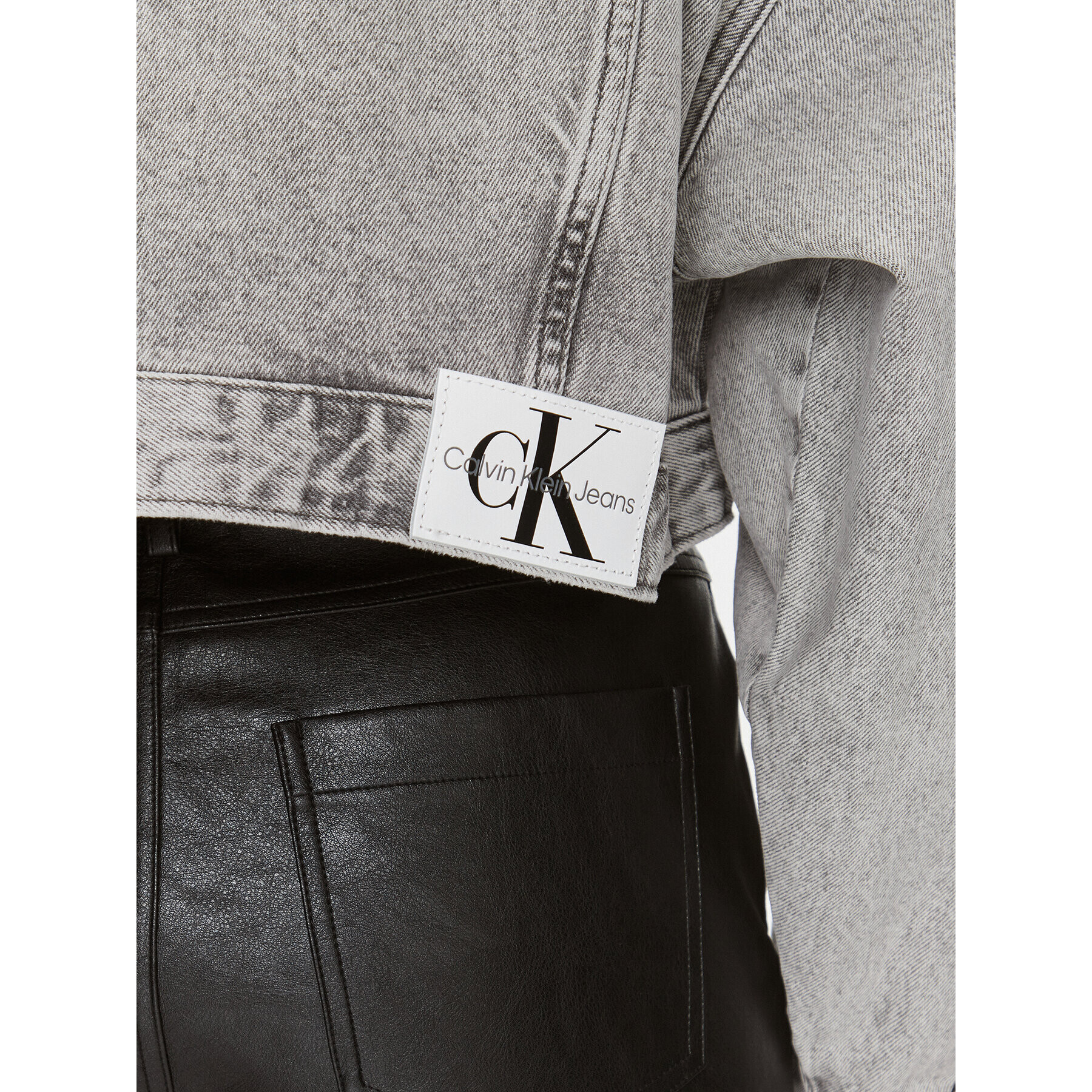 Calvin Klein Jeans Jeansová bunda J20J222467 Šedá Oversize - Pepit.cz