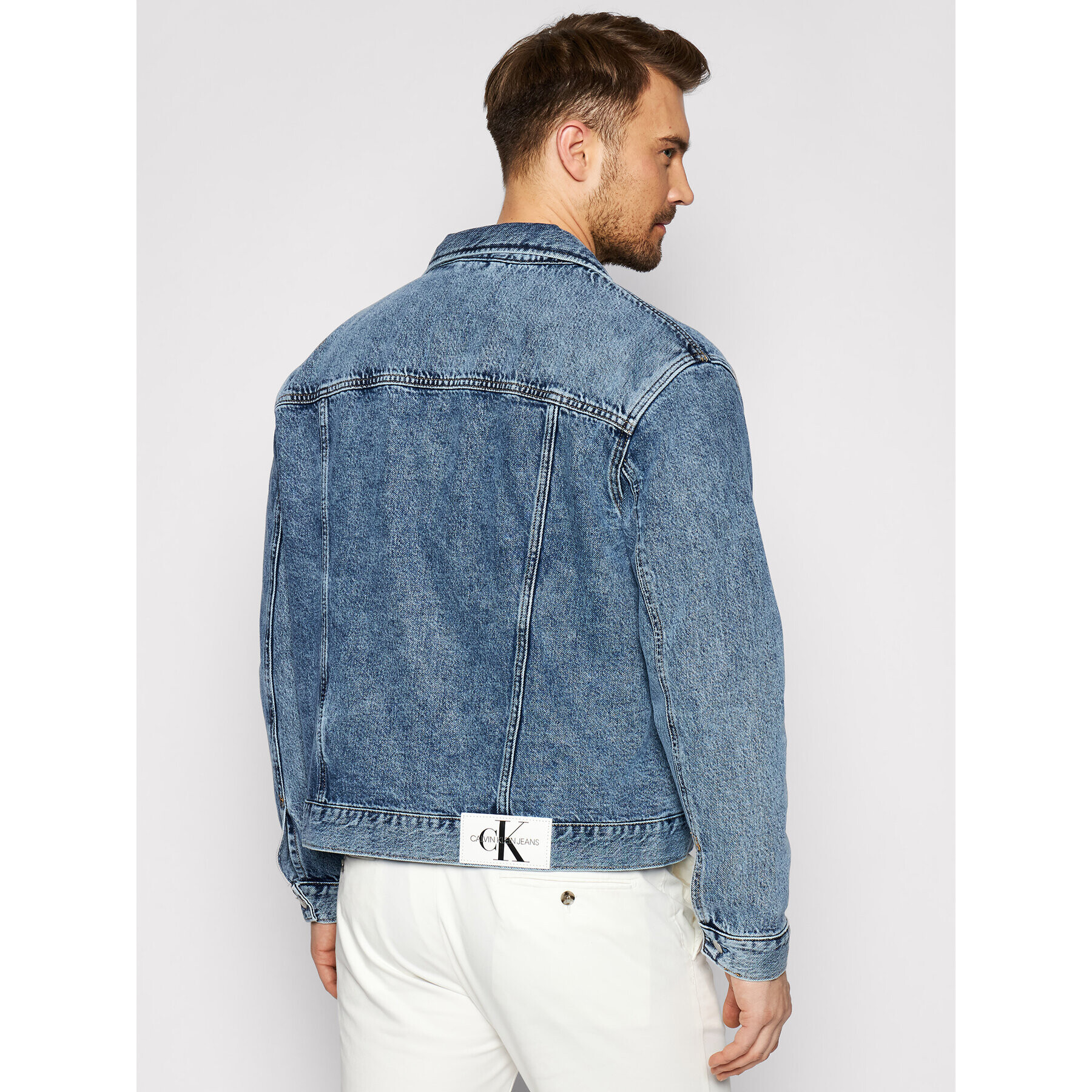 Calvin Klein Jeans Jeansová bunda J30J317758 Modrá Regular Fit - Pepit.cz