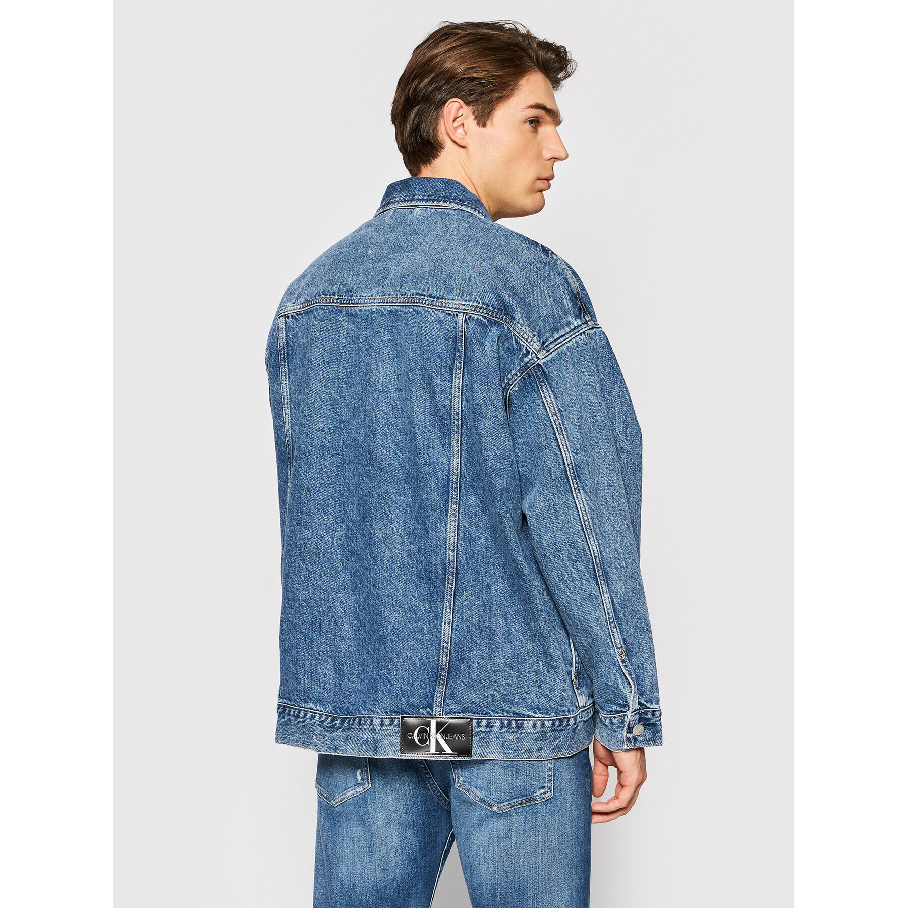 Calvin Klein Jeans Jeansová bunda J30J319047 Modrá Oversize - Pepit.cz