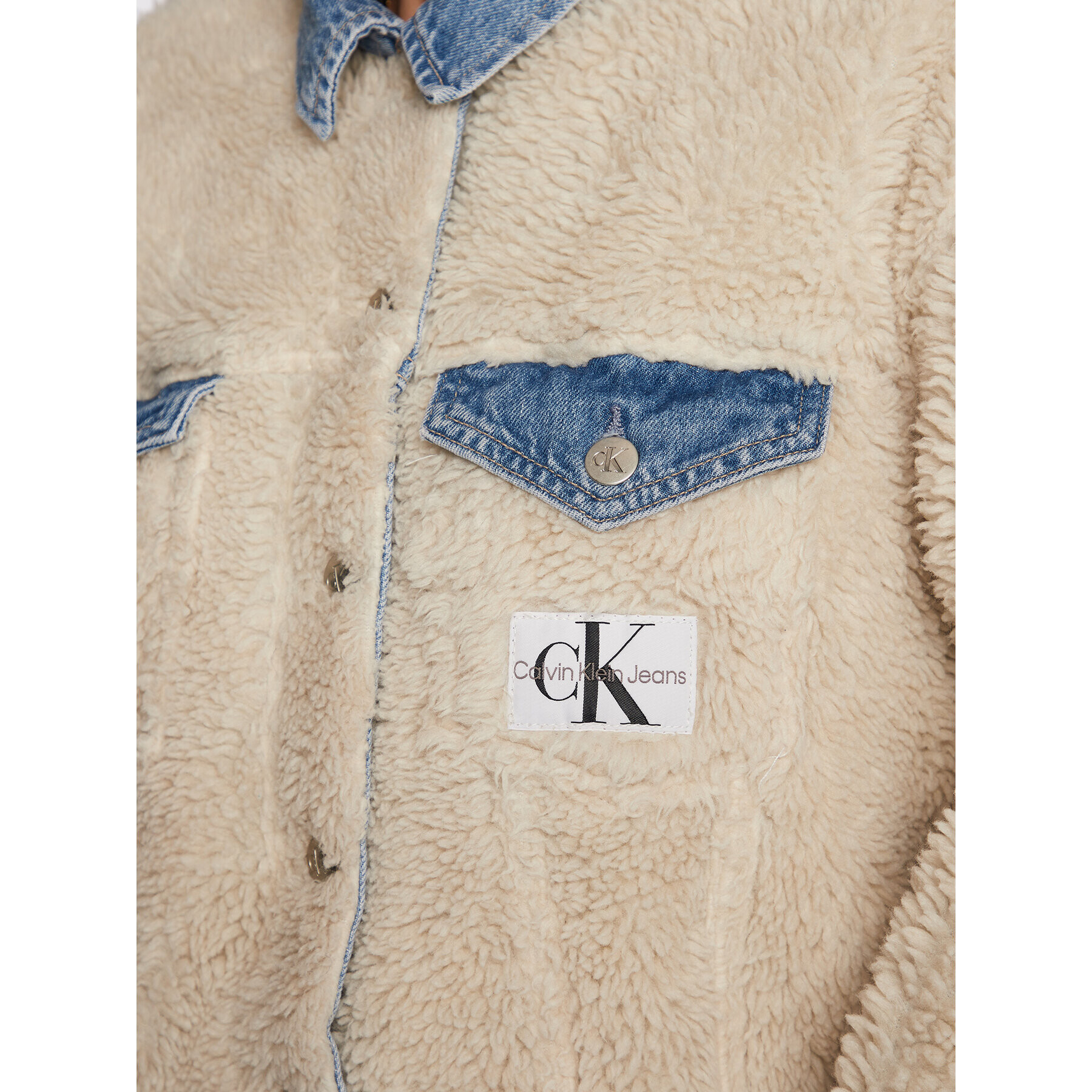 Calvin Klein Jeans Jeansová bunda Sherpa J20J219349 Modrá Regular Fit - Pepit.cz