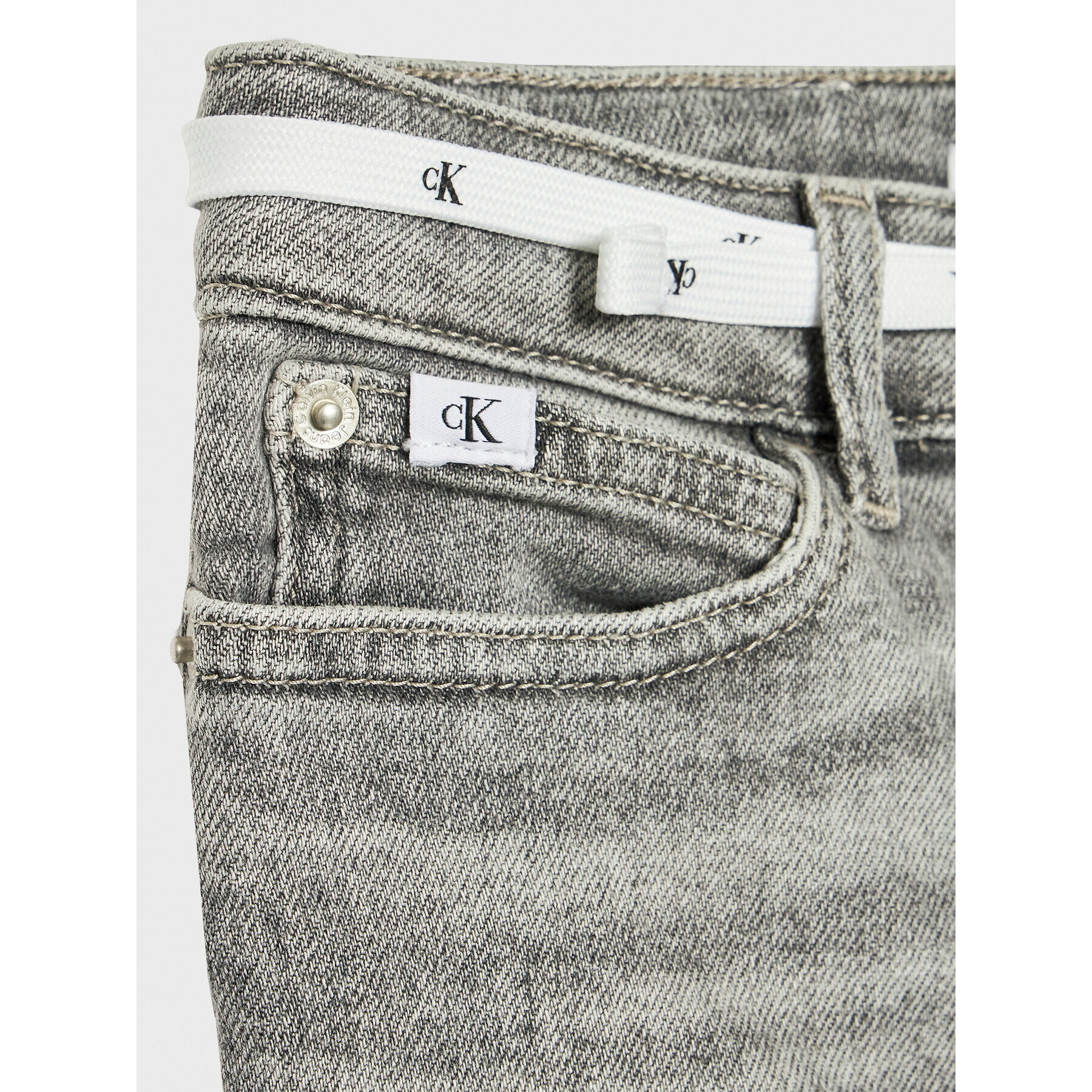 Calvin Klein Jeans Jeansy IG0IG01683 Šedá Skinny Fit - Pepit.cz