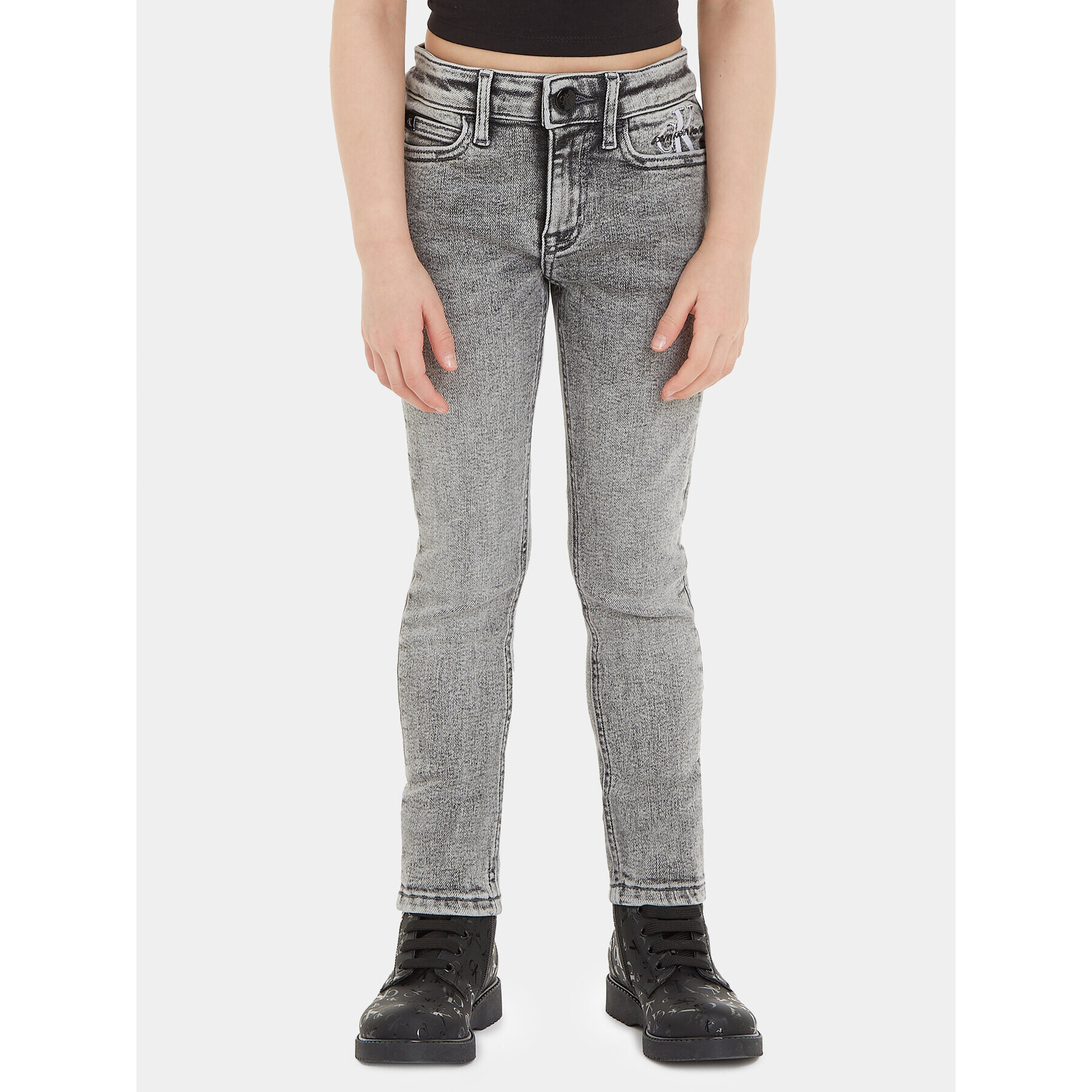 Calvin Klein Jeans Jeansy IG0IG02155 Šedá Skinny Fit - Pepit.cz