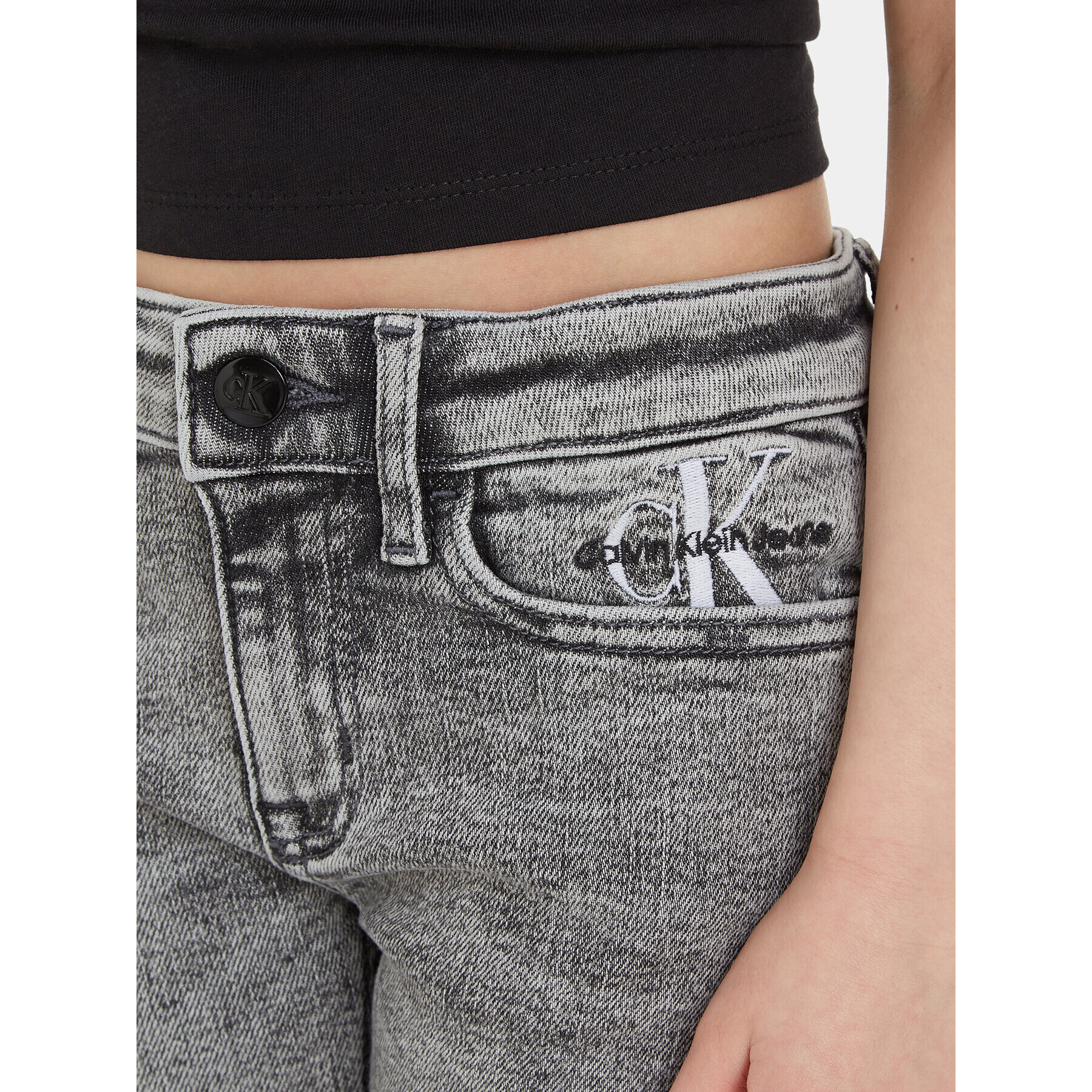 Calvin Klein Jeans Jeansy IG0IG02155 Šedá Skinny Fit - Pepit.cz