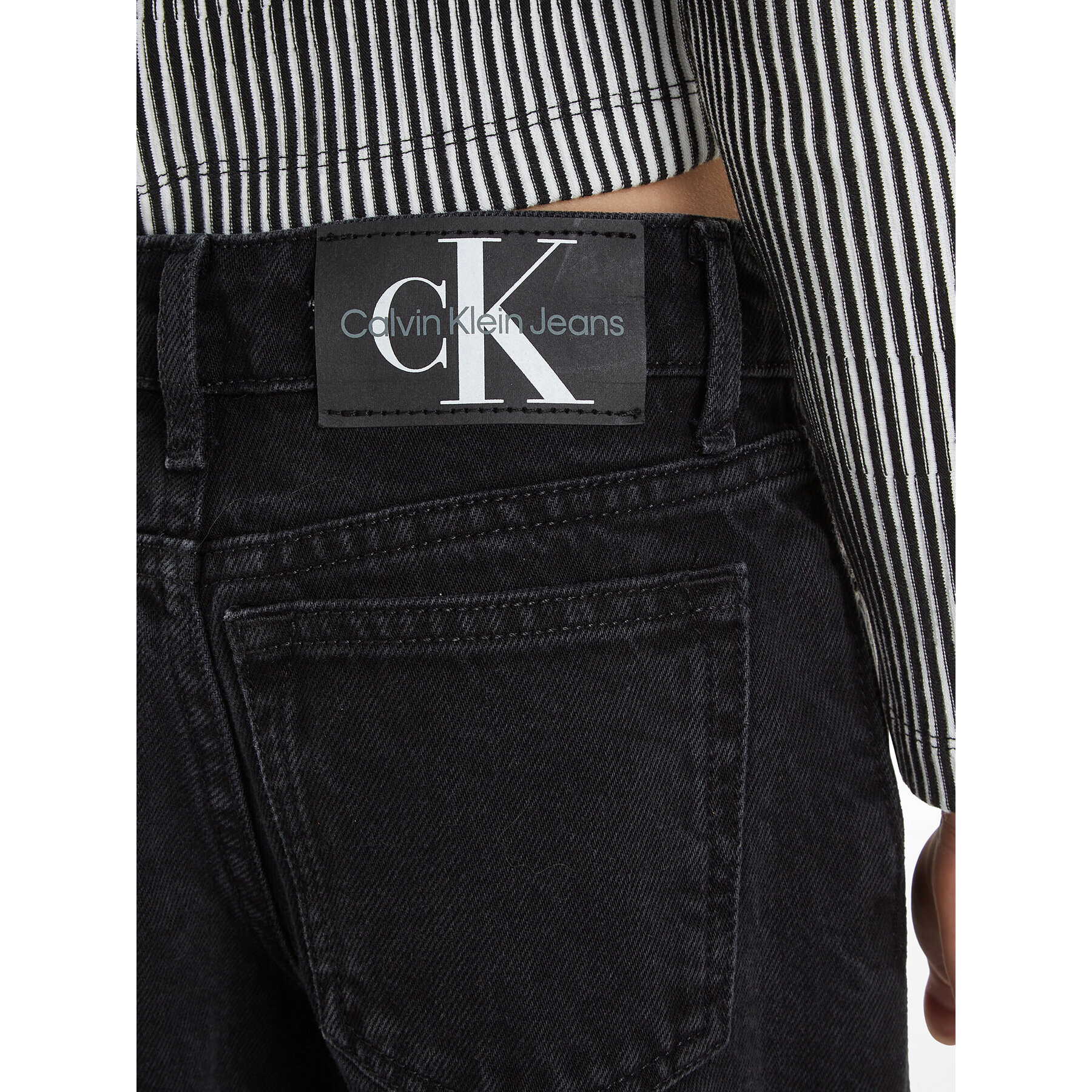 Calvin Klein Jeans Jeansy IG0IG02156 Černá Wide Leg - Pepit.cz