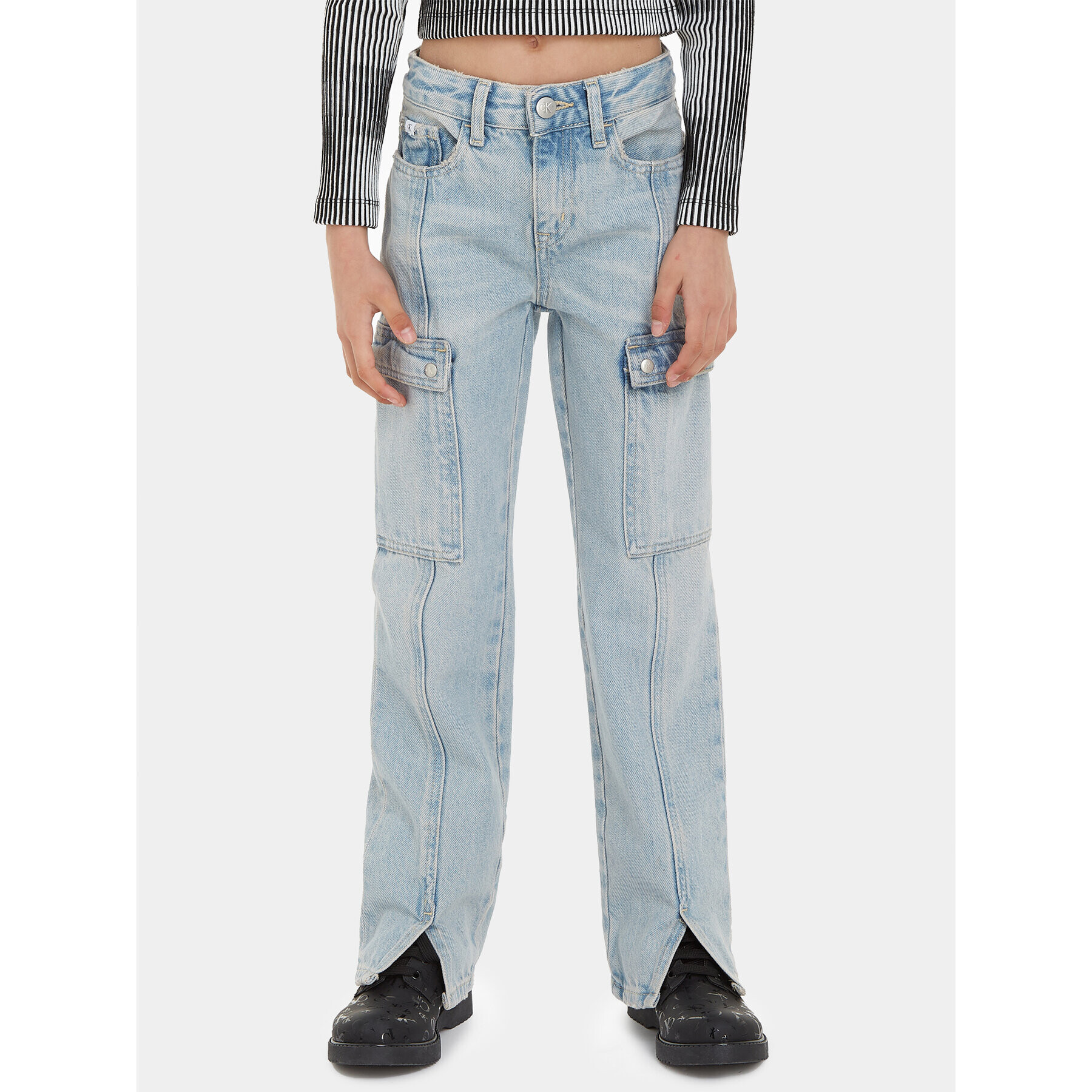 Calvin Klein Jeans Jeansy IG0IG02365 Modrá Straight Fit - Pepit.cz