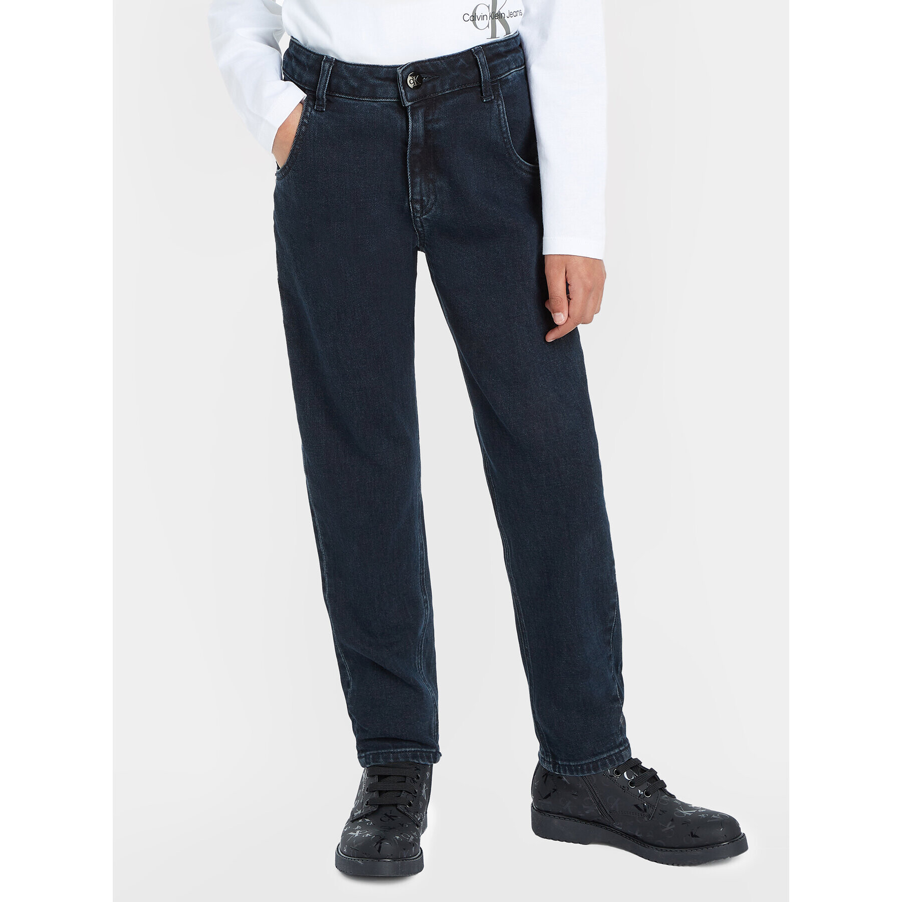 Calvin Klein Jeans Jeansy IG0IG02366 Tmavomodrá Relaxed Fit - Pepit.cz