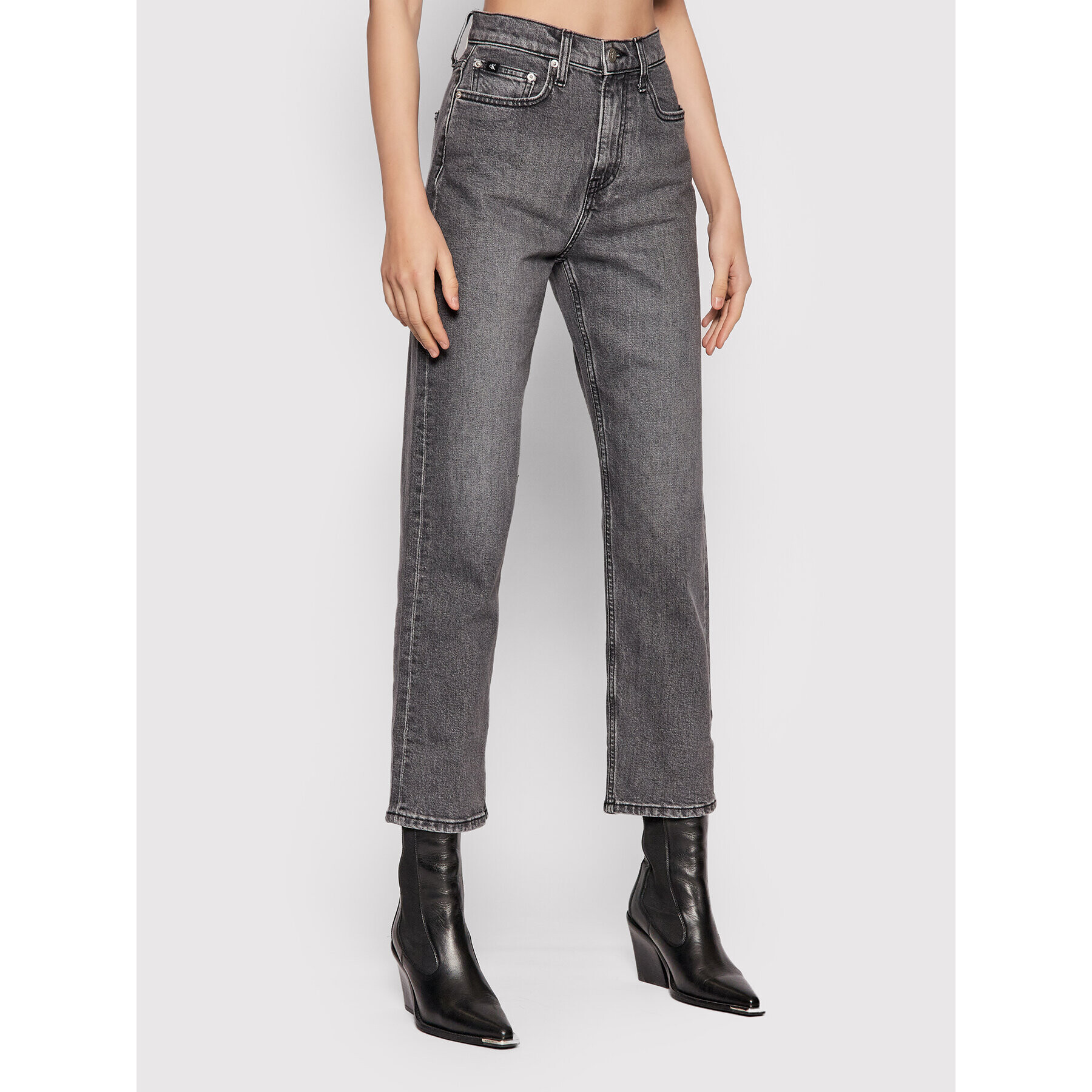 Calvin Klein Jeans Jeansy J20J217543 Šedá Straight Fit - Pepit.cz