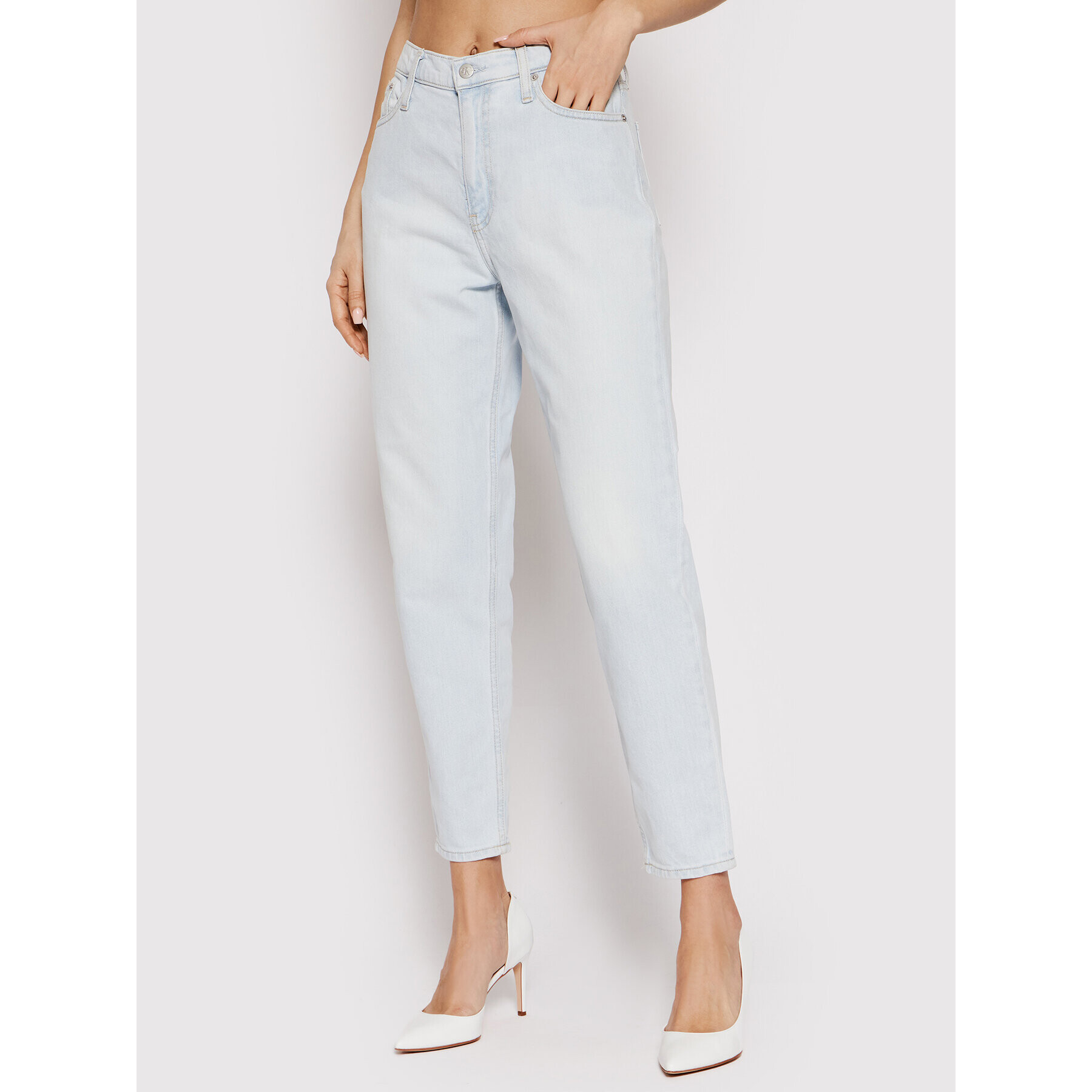 Calvin Klein Jeans Jeansy J20J218509 Modrá Mom Fit - Pepit.cz