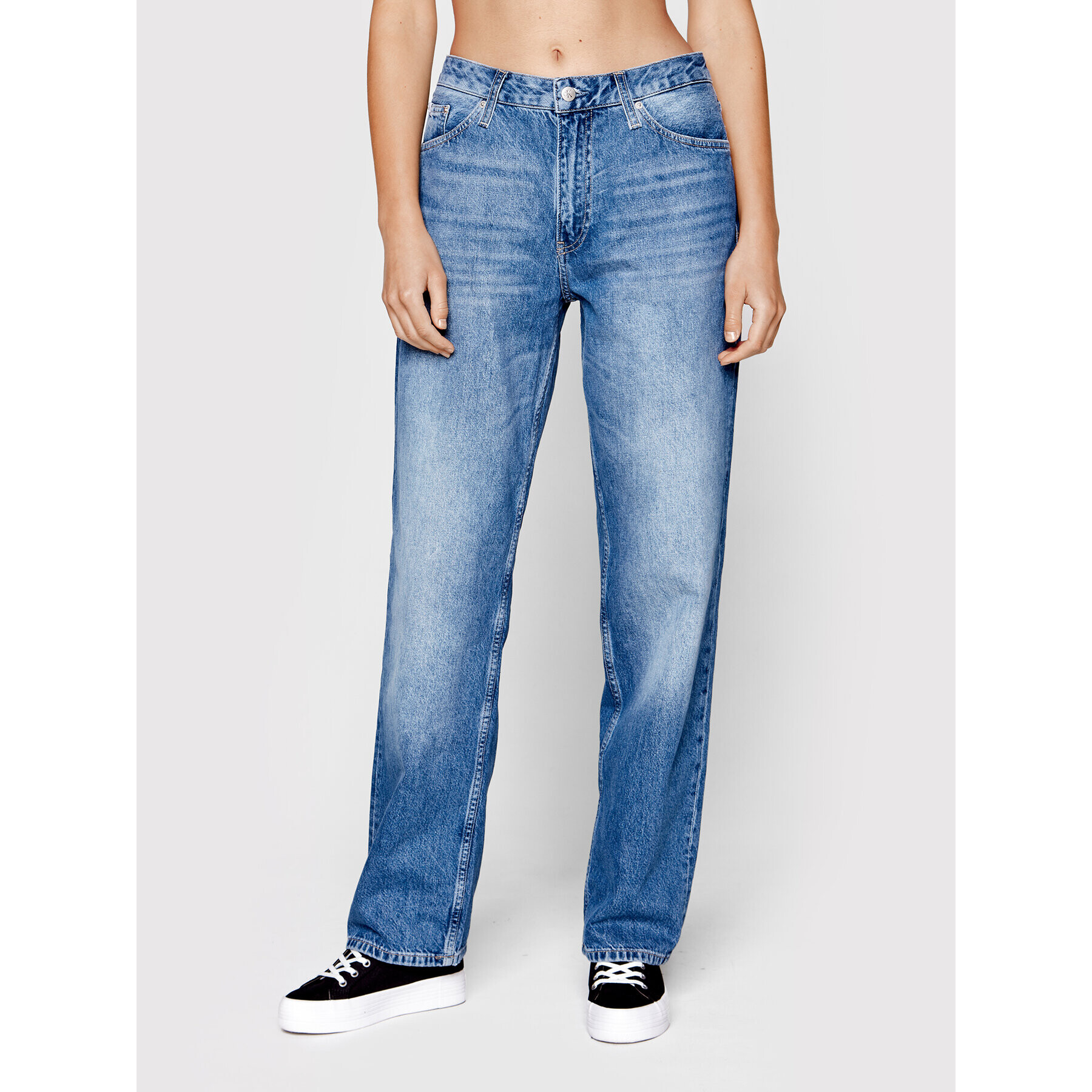 Calvin Klein Jeans Jeansy J20J219310 Modrá Straight Fit - Pepit.cz