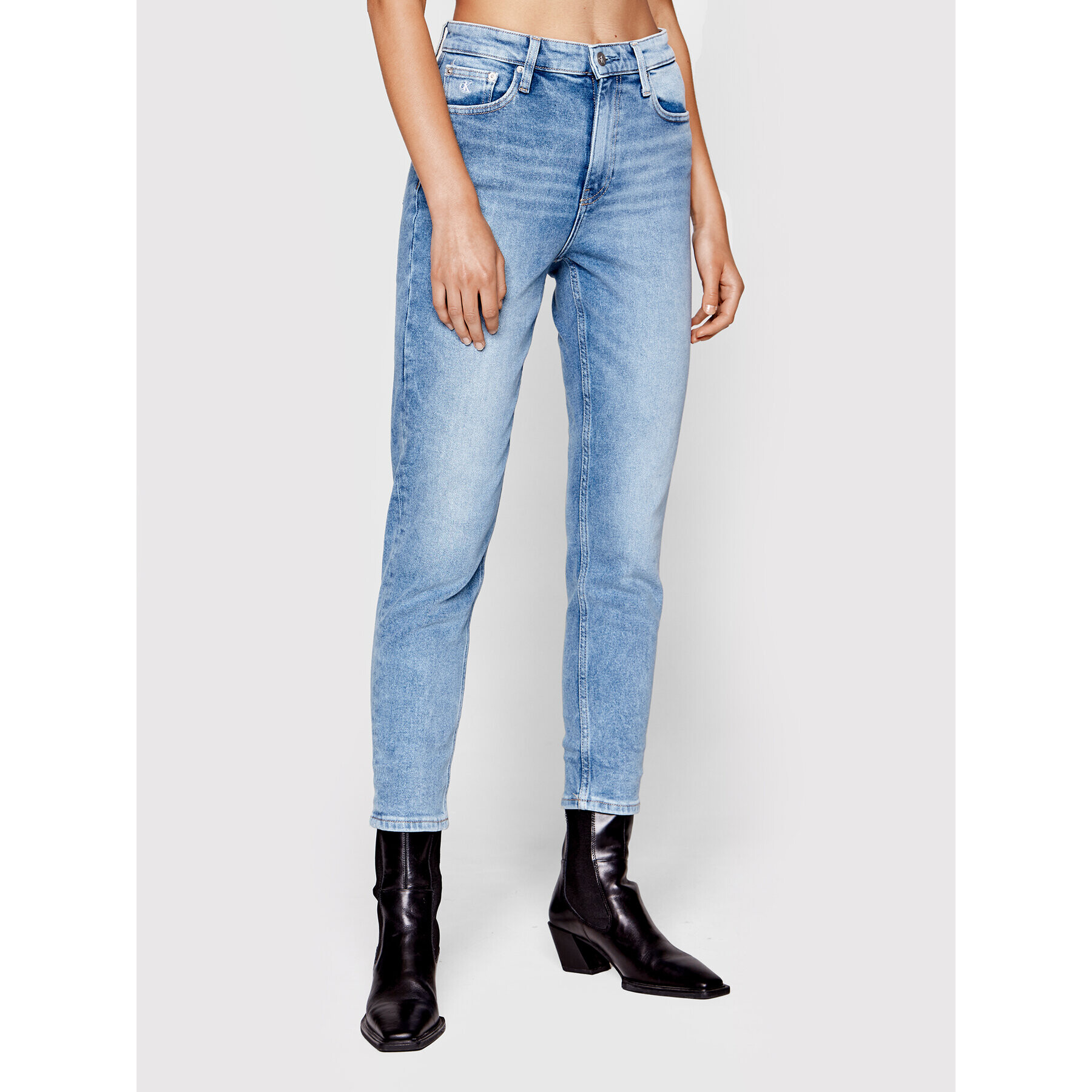 Calvin Klein Jeans Jeansy J20J219319 Modrá Mom Fit - Pepit.cz