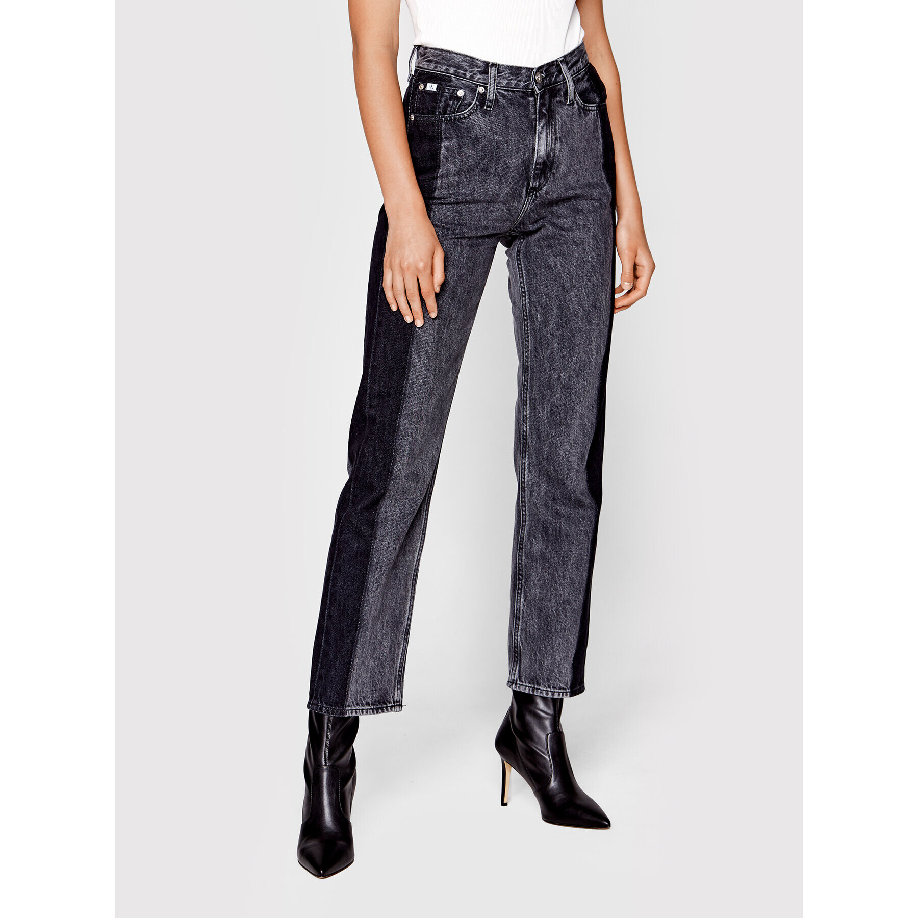 Calvin Klein Jeans Jeansy J20J219326 Šedá Straight Leg - Pepit.cz