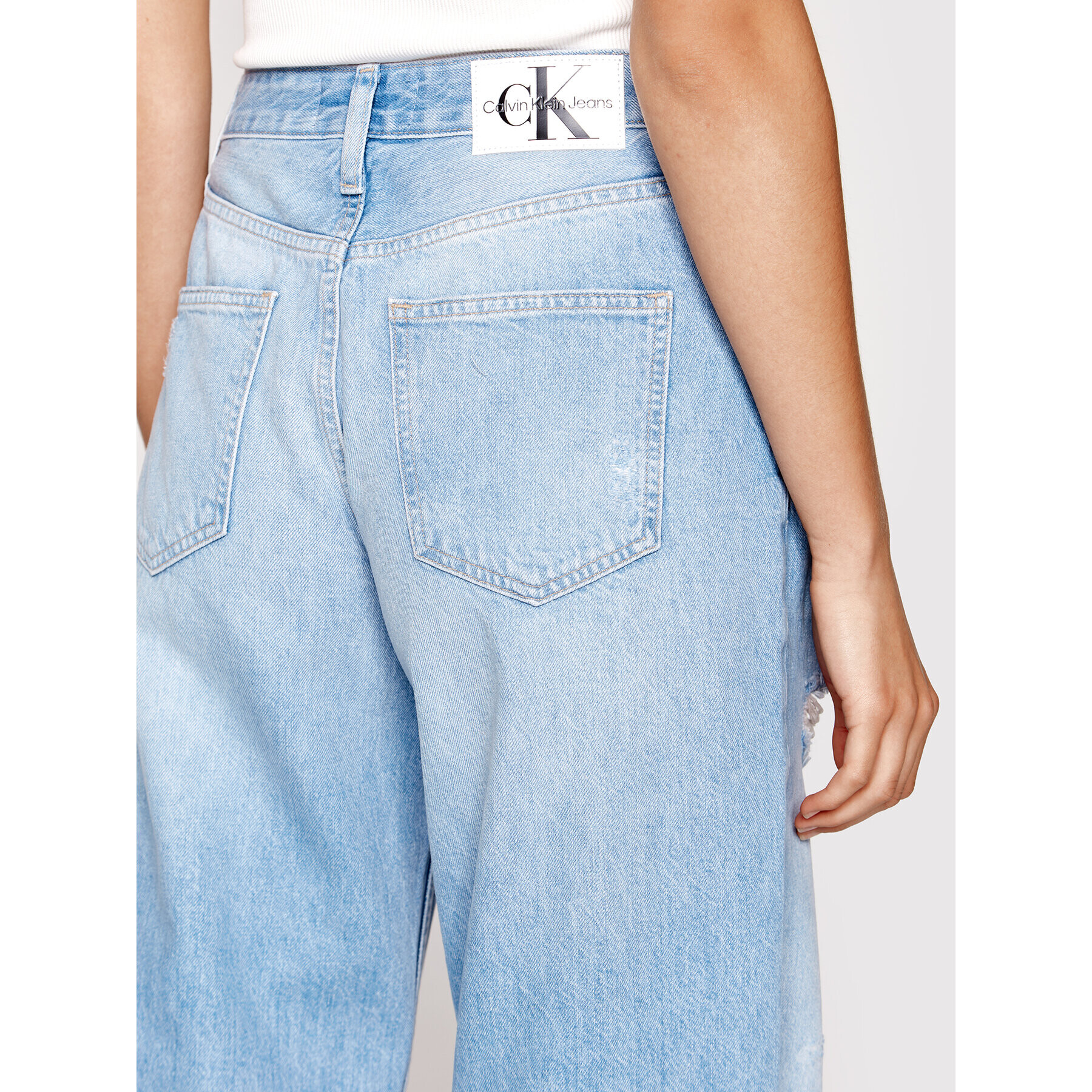 Calvin Klein Jeans Jeansy J20J219328 Modrá Straight Fit - Pepit.cz