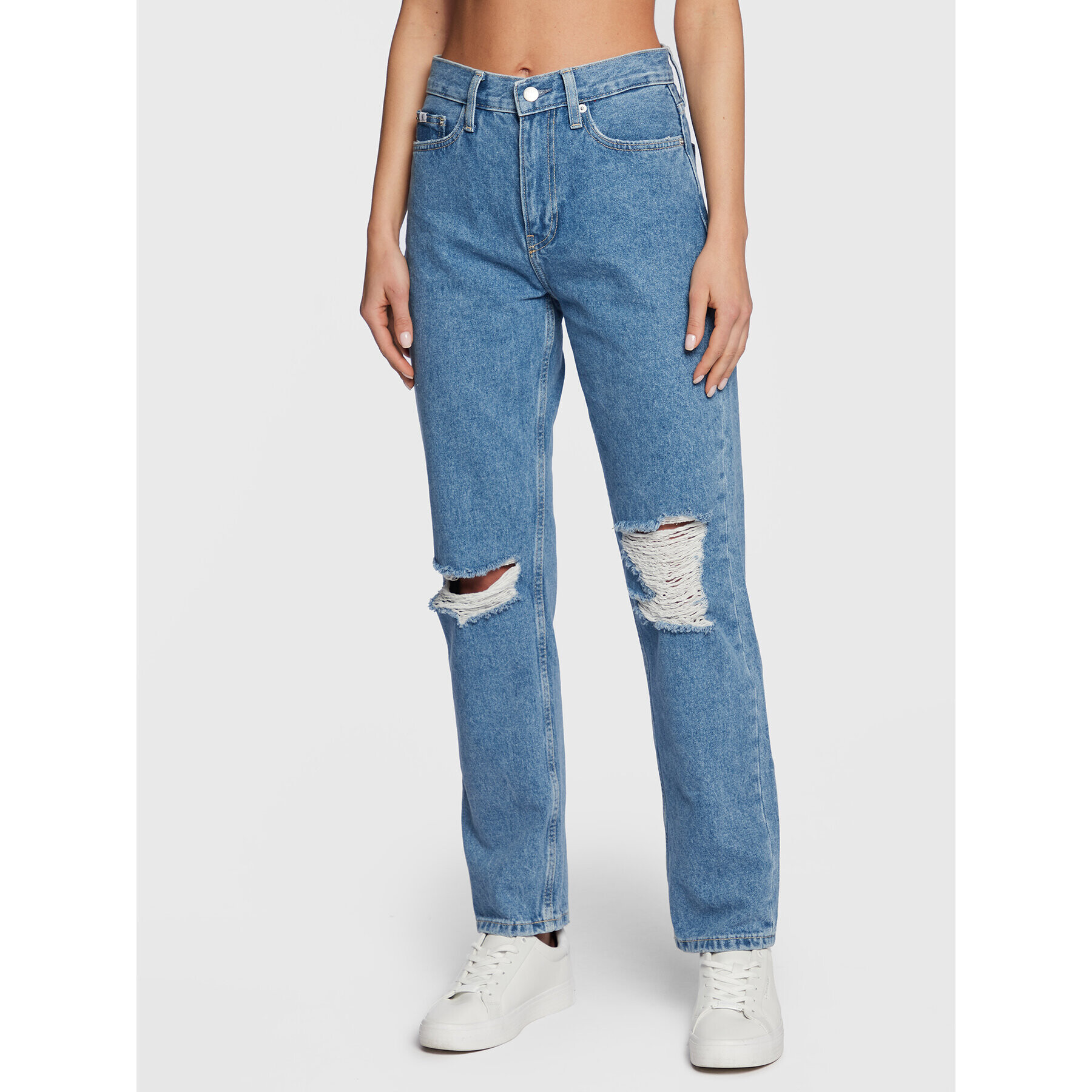 Calvin Klein Jeans Jeansy J20J220209 Modrá Straight Leg - Pepit.cz