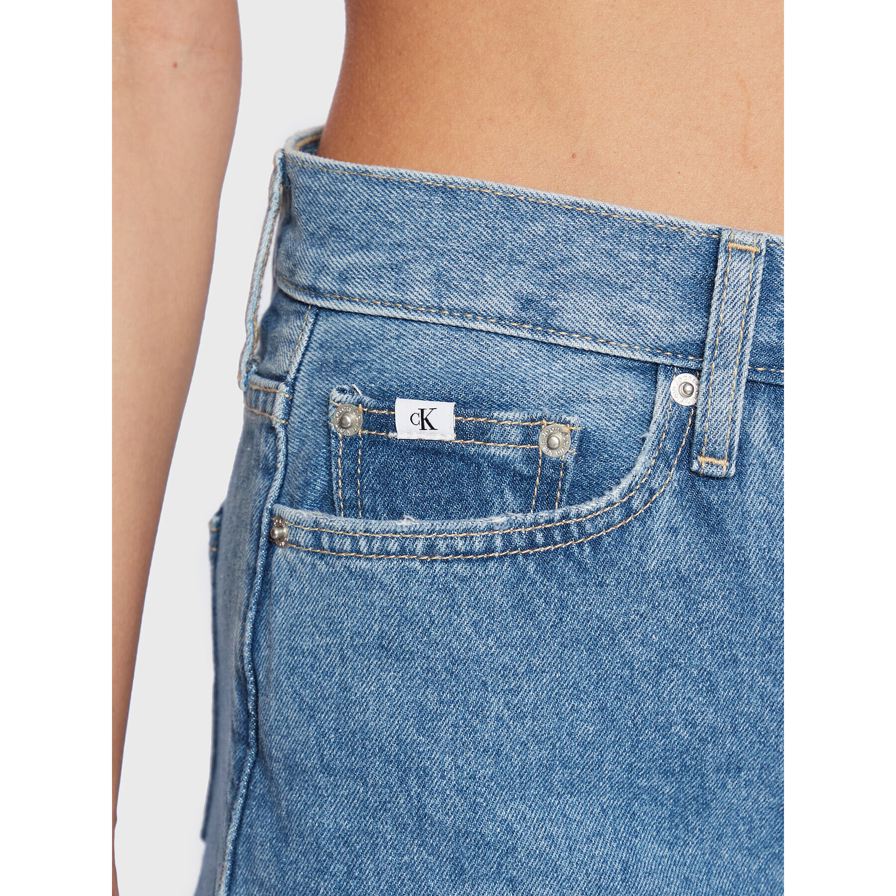 Calvin Klein Jeans Jeansy J20J220209 Modrá Straight Leg - Pepit.cz