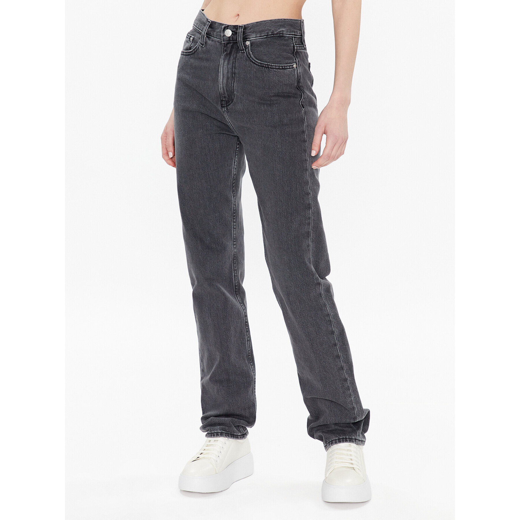 Calvin Klein Jeans Jeansy J20J220632 Šedá Straight Fit - Pepit.cz