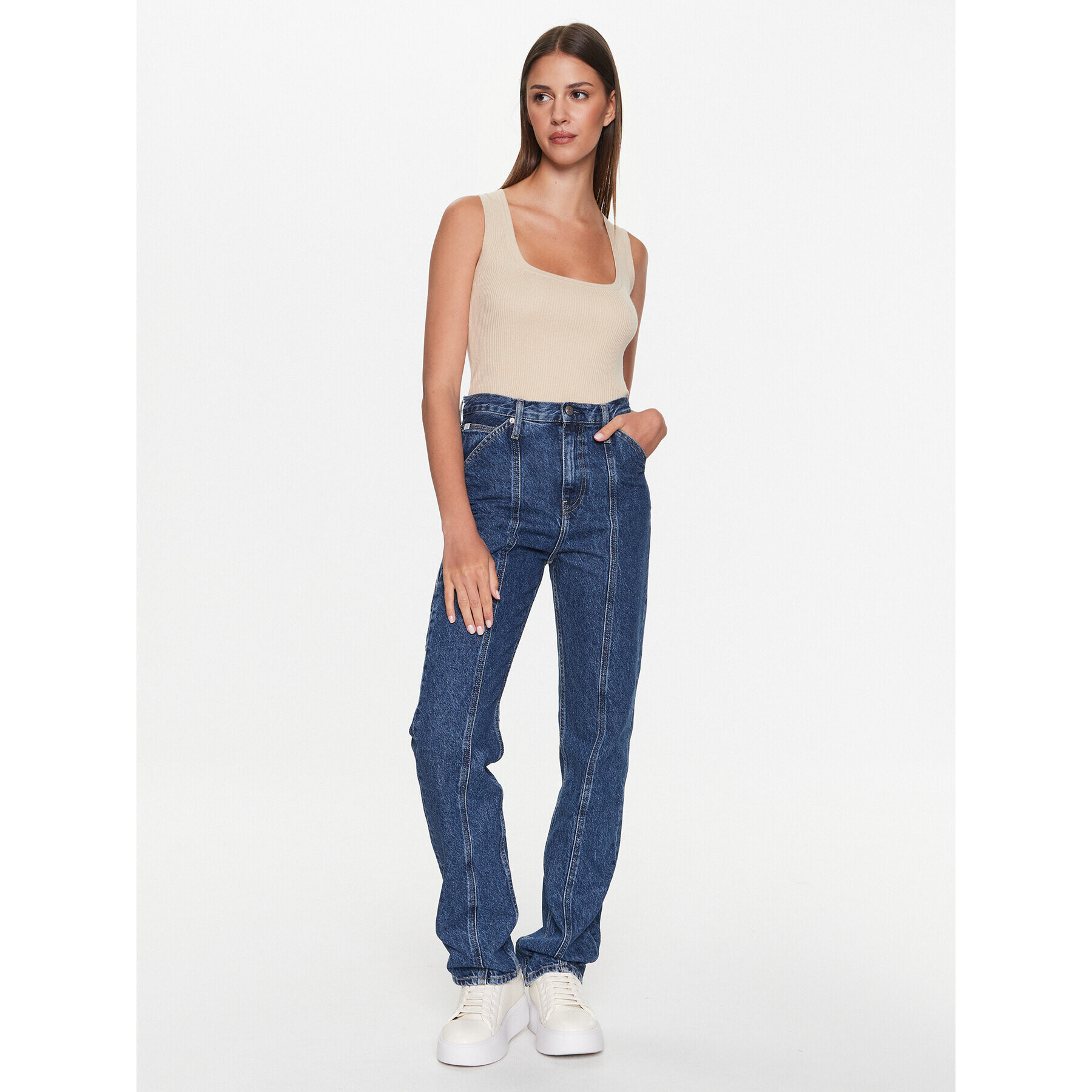 Calvin Klein Jeans Jeansy J20J220634 Modrá Straight Fit - Pepit.cz