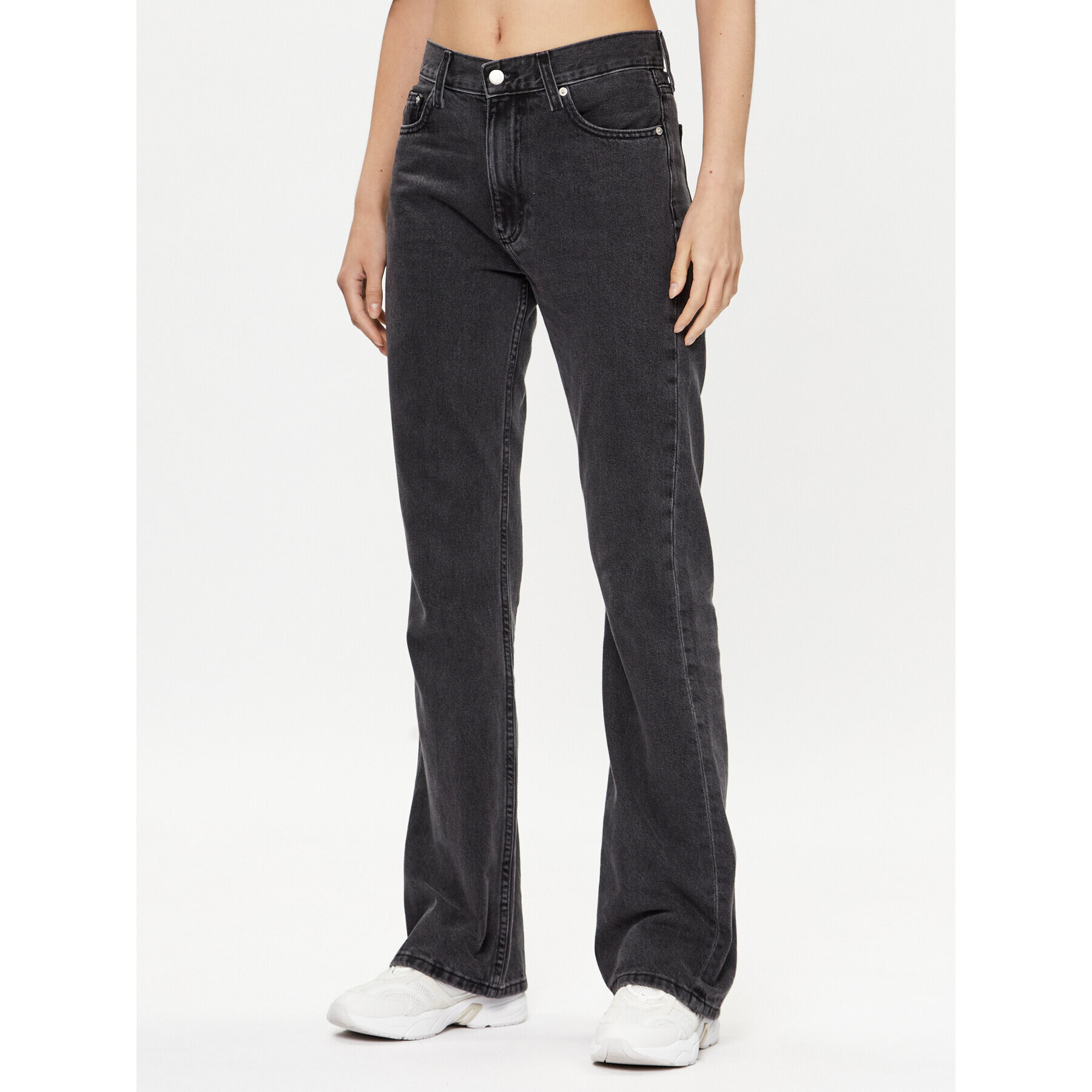 Calvin Klein Jeans Jeansy J20J221234 Černá Straight Leg - Pepit.cz