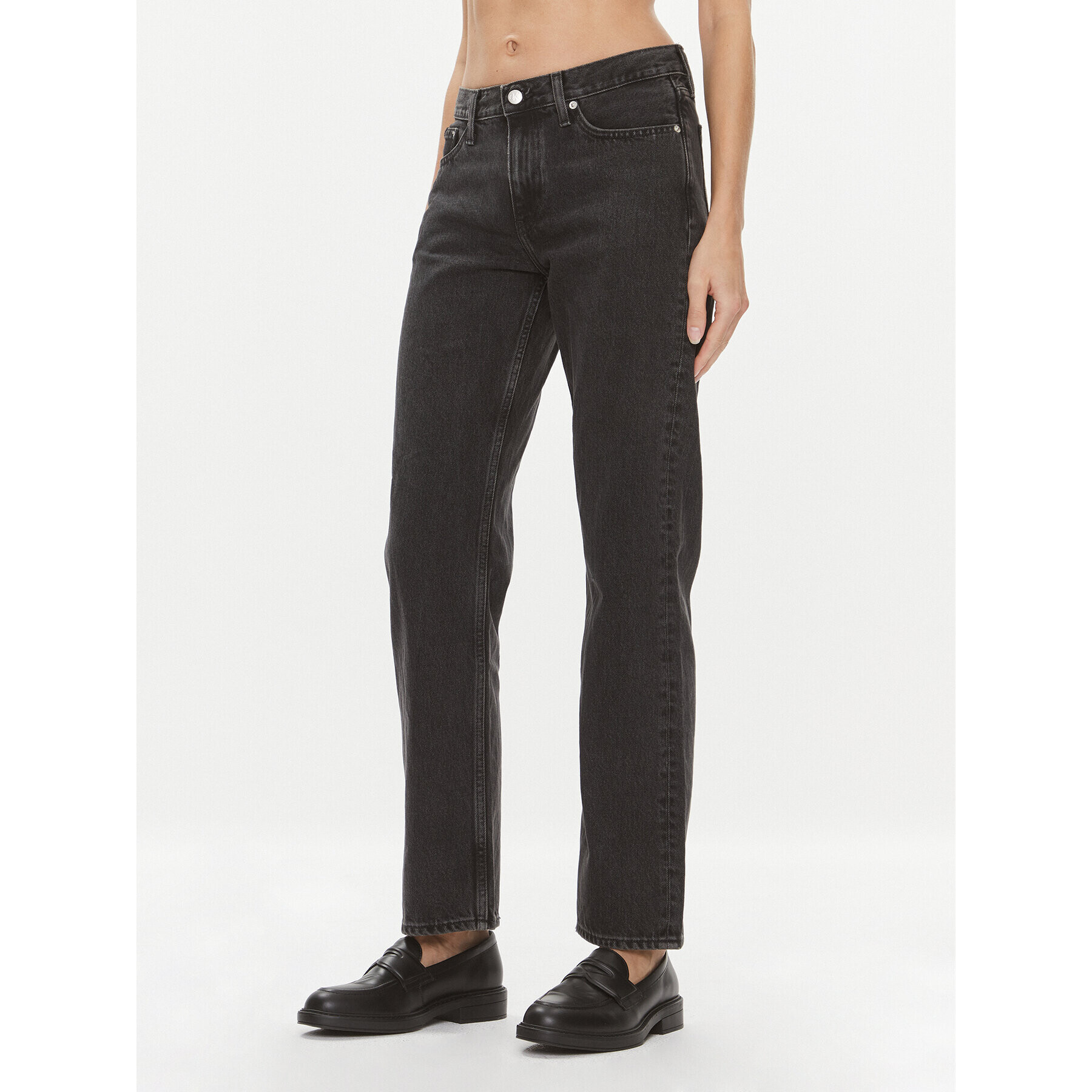 Calvin Klein Jeans Jeansy J20J222434 Černá Straight Fit - Pepit.cz