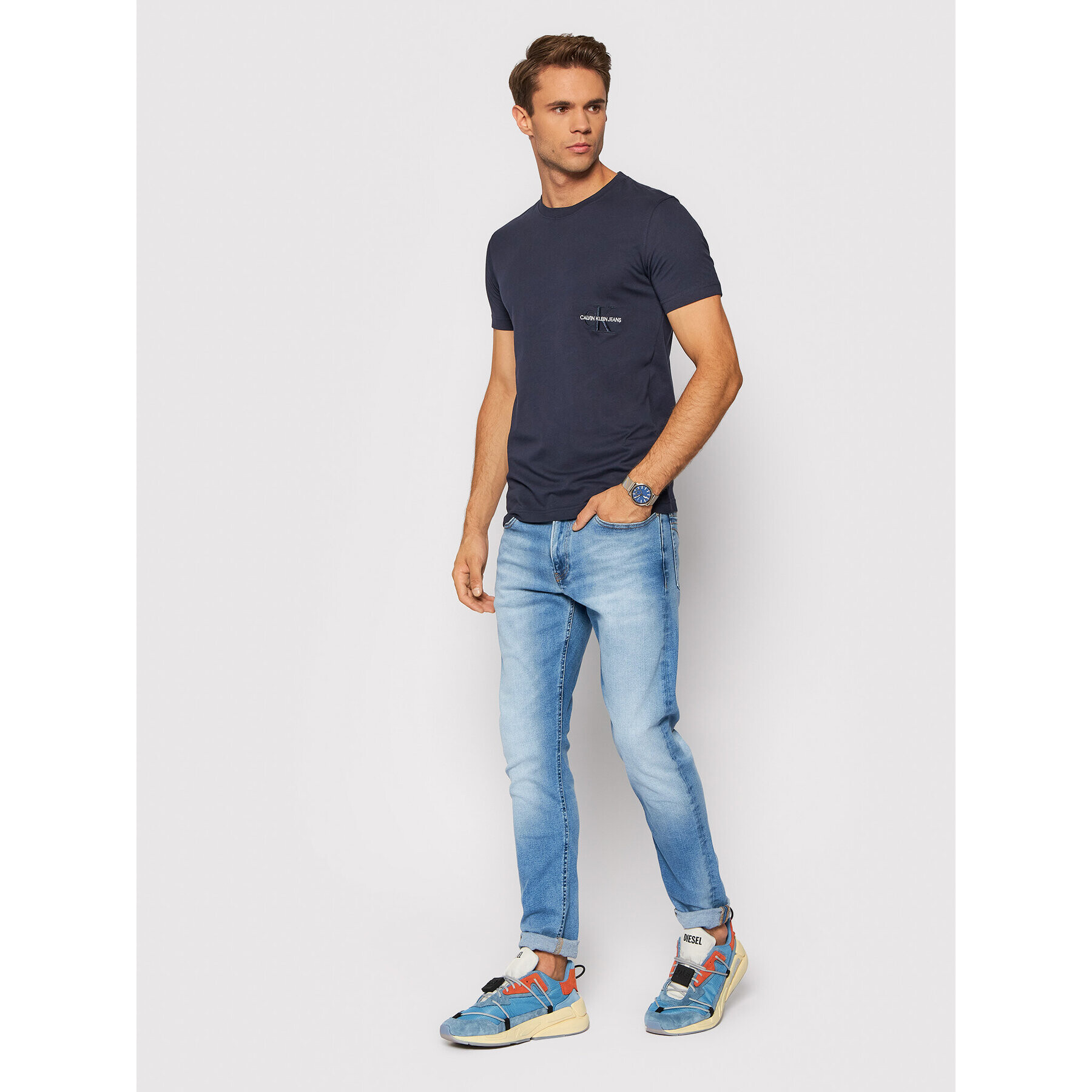 Calvin Klein Jeans Jeansy J30J317222 Modrá Slim Fit - Pepit.cz