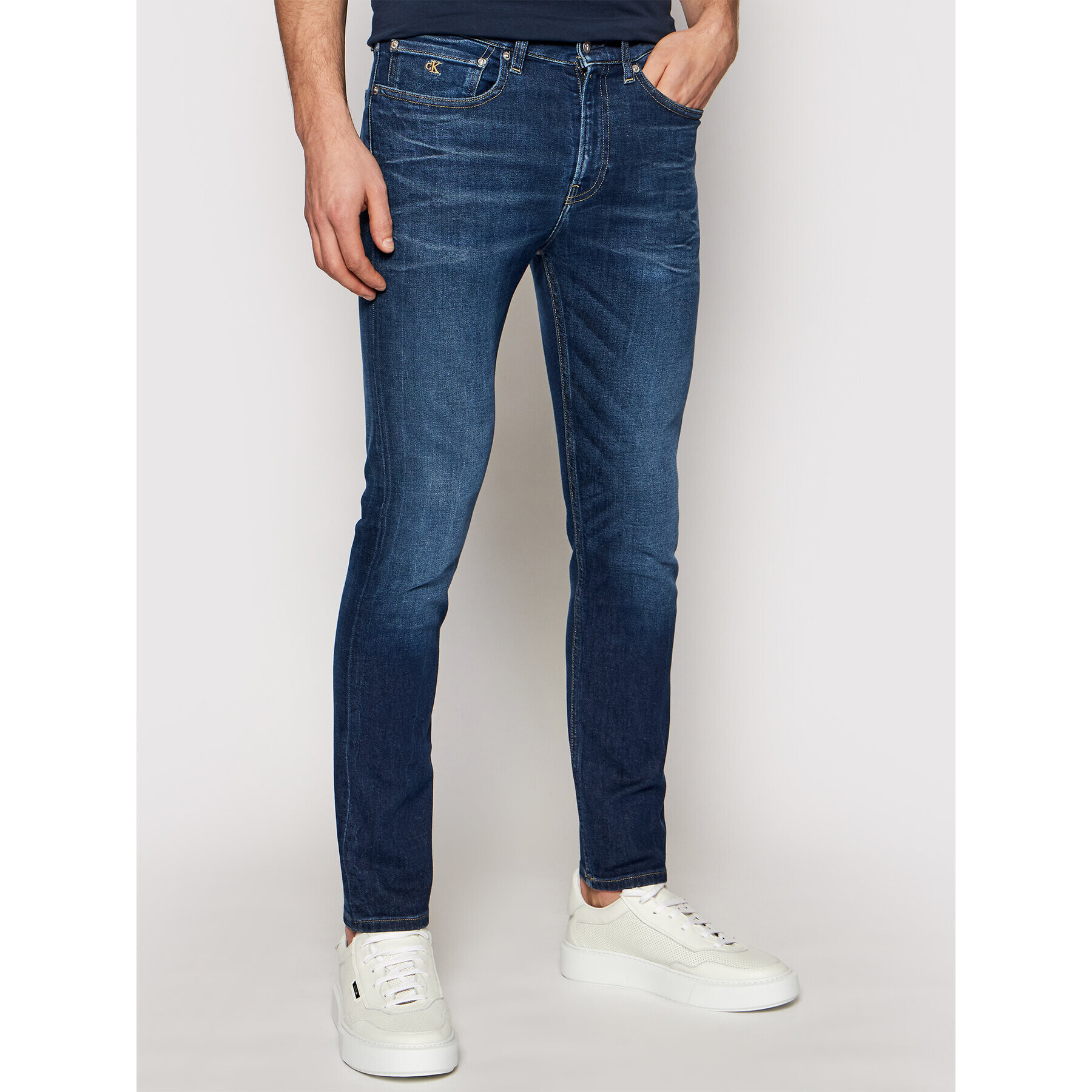 Calvin Klein Jeans Jeansy J30J317658 Tmavomodrá Skinny Fit - Pepit.cz