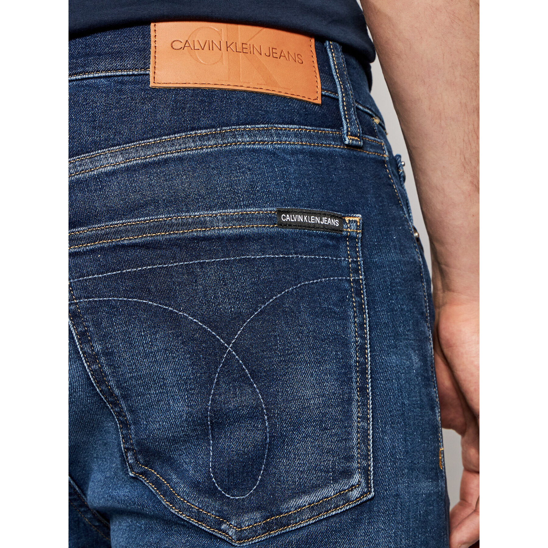 Calvin Klein Jeans Jeansy J30J317658 Tmavomodrá Skinny Fit - Pepit.cz