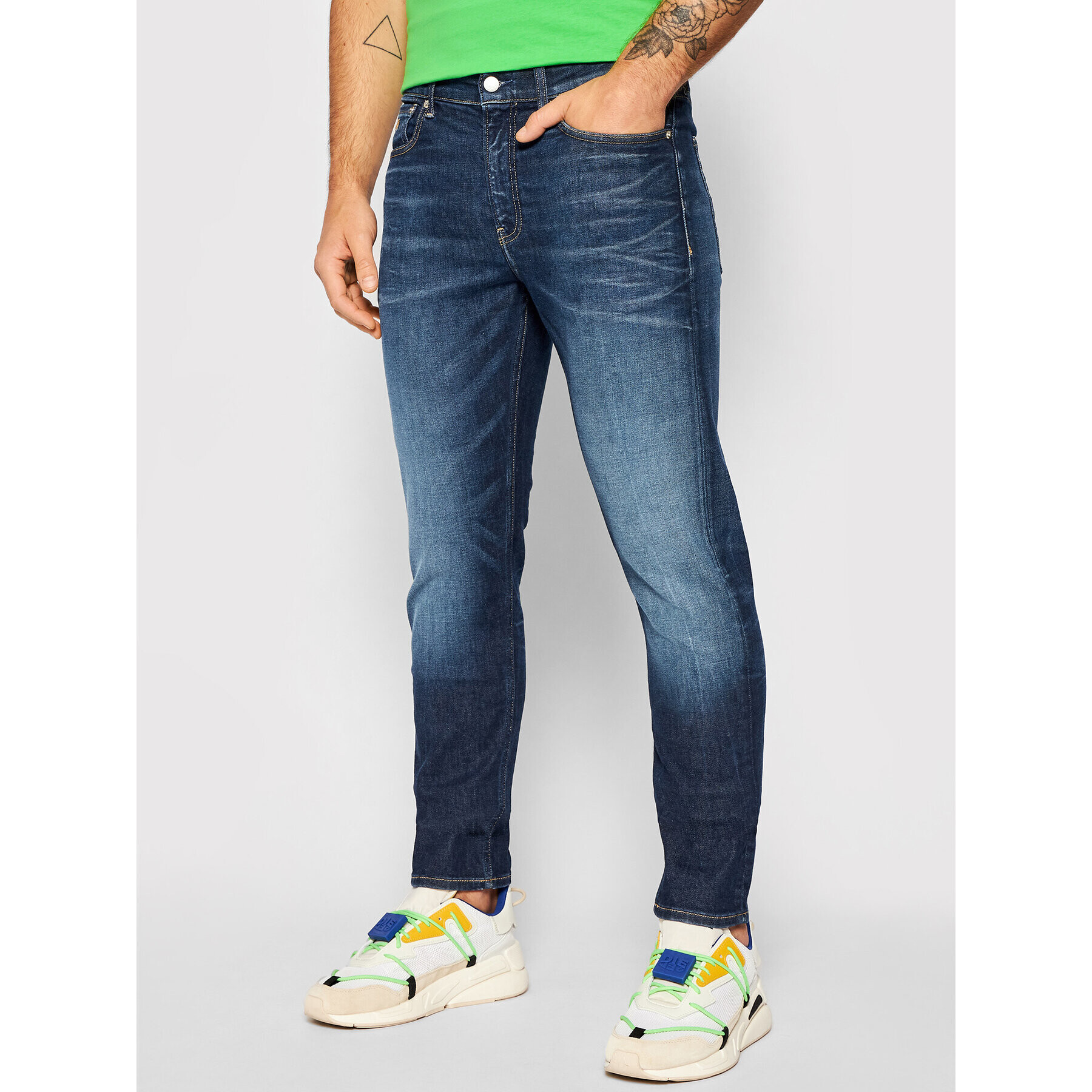 Calvin Klein Jeans Jeansy J30J317659 Tmavomodrá Slim Fit - Pepit.cz