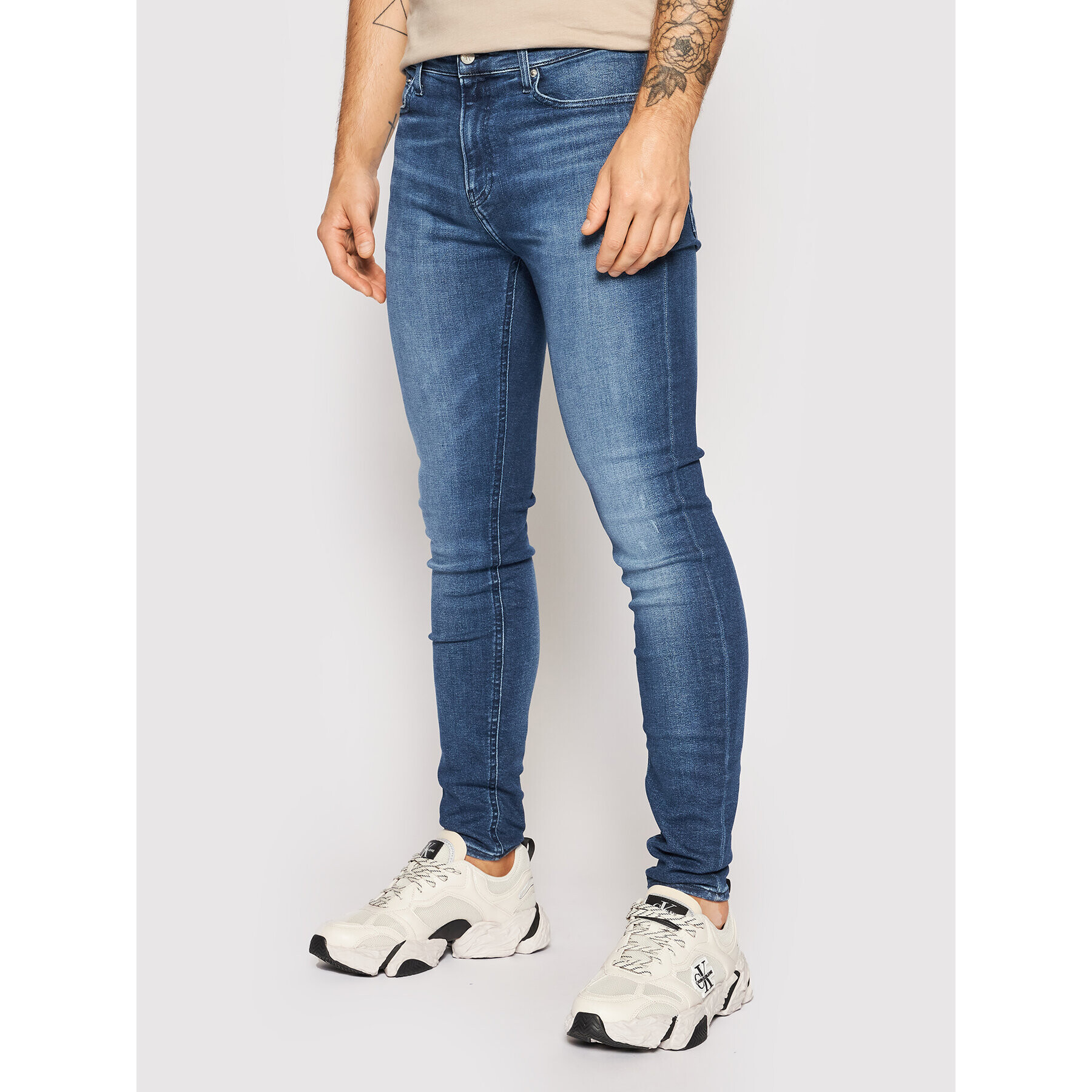 Calvin Klein Jeans Jeansy J30J317796 Tmavomodrá Super Skinny Fit - Pepit.cz