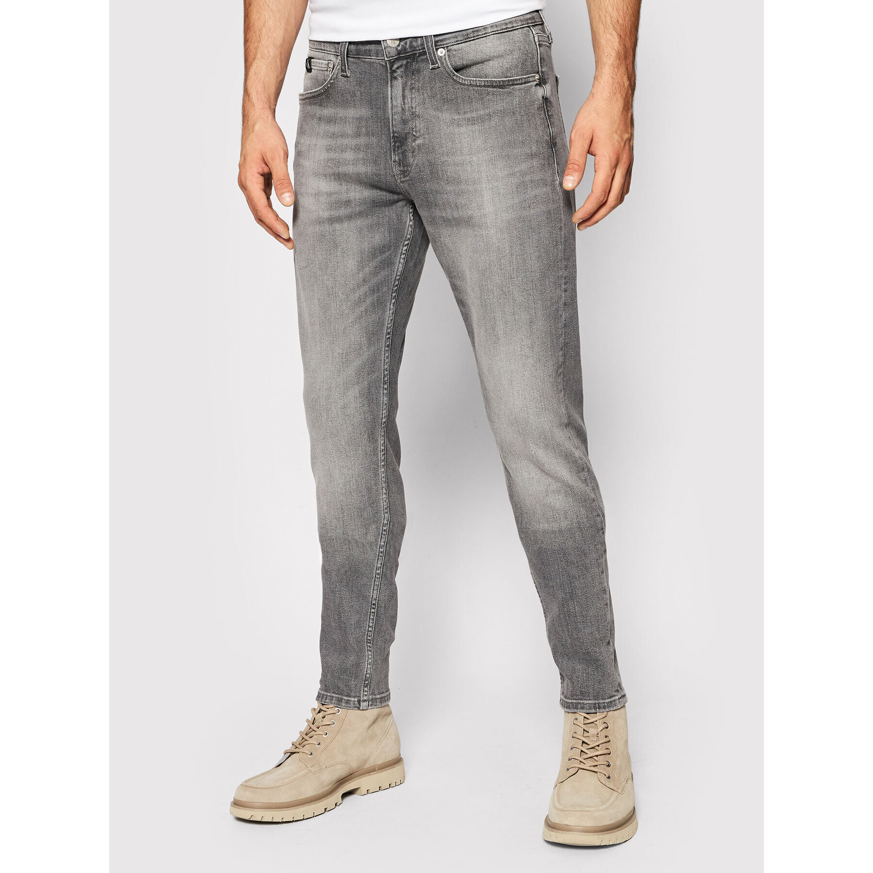 Calvin Klein Jeans Jeansy J30J318887 Šedá Slim Fit - Pepit.cz