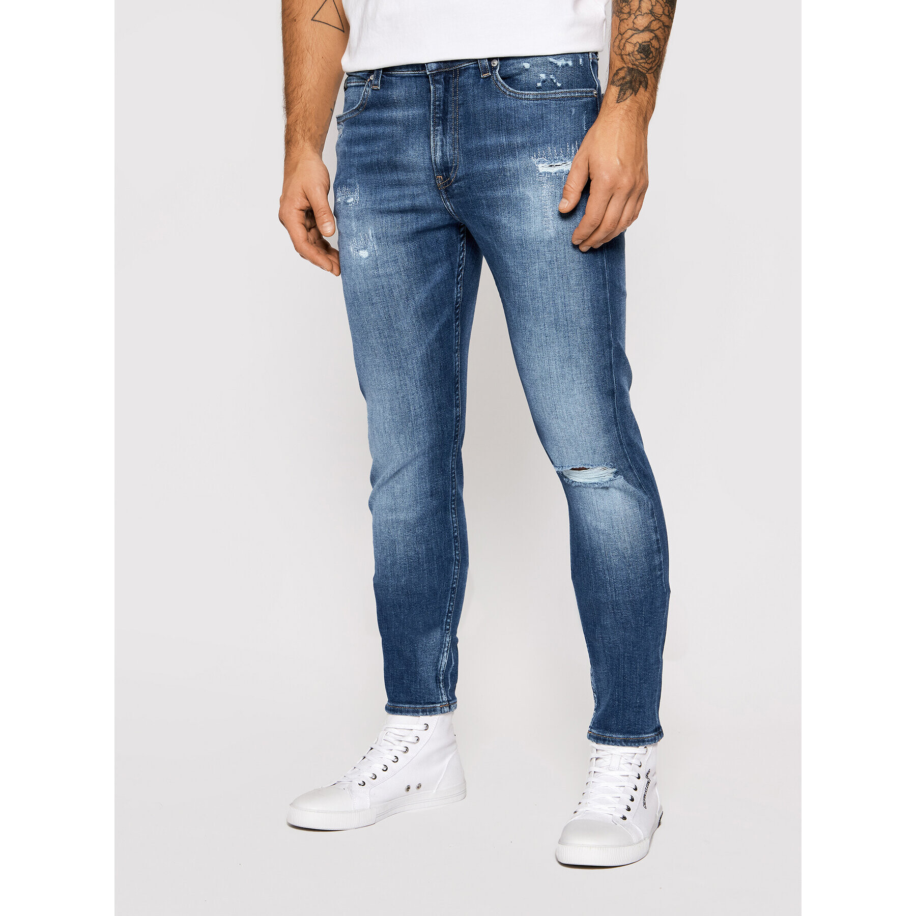 Calvin Klein Jeans Jeansy J30J319115 Tmavomodrá Slim Fit - Pepit.cz