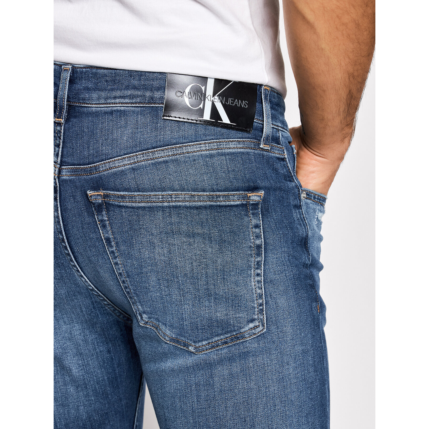 Calvin Klein Jeans Jeansy J30J319115 Tmavomodrá Slim Fit - Pepit.cz