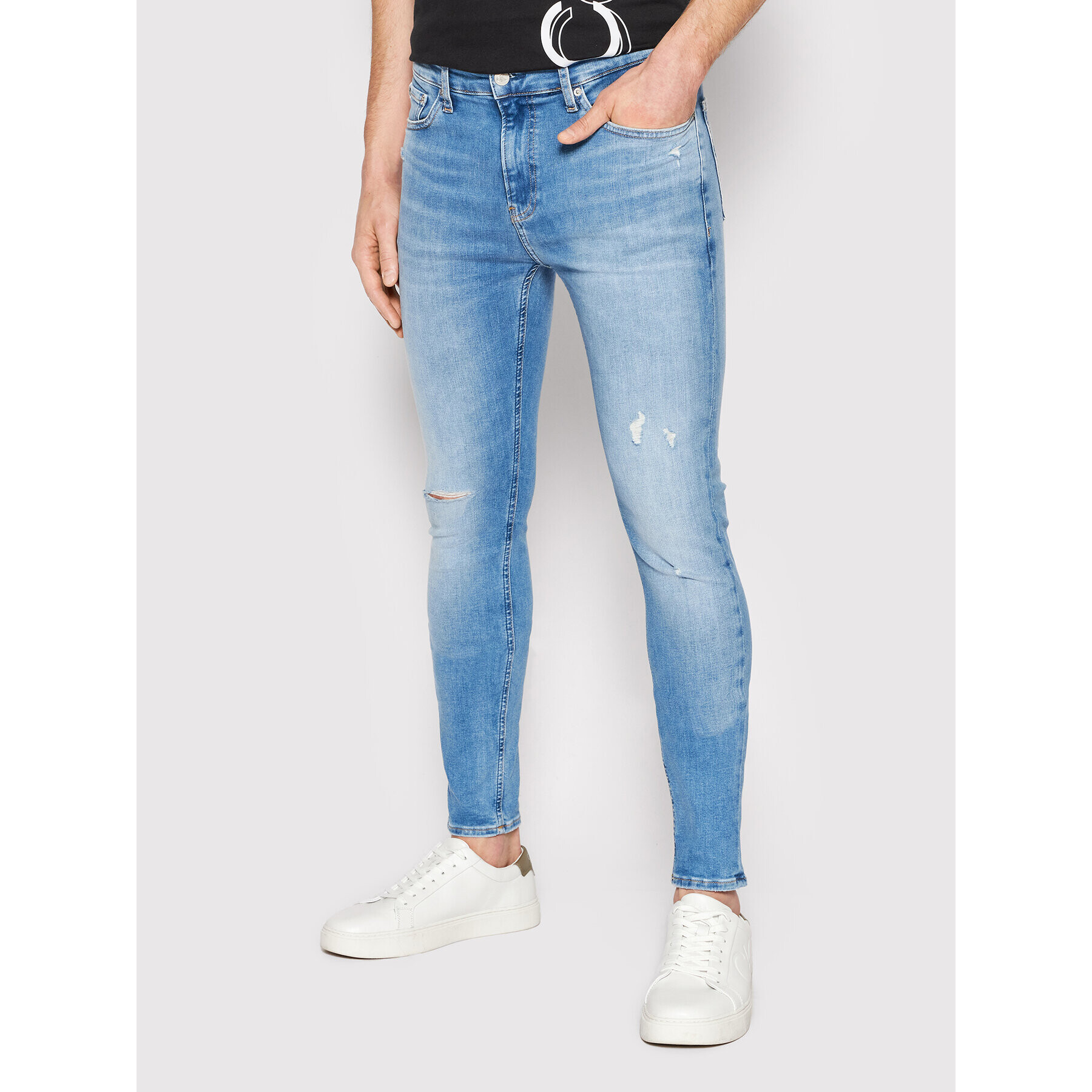 Calvin Klein Jeans Jeansy J30J319810 Modrá Super Skinny Fit - Pepit.cz