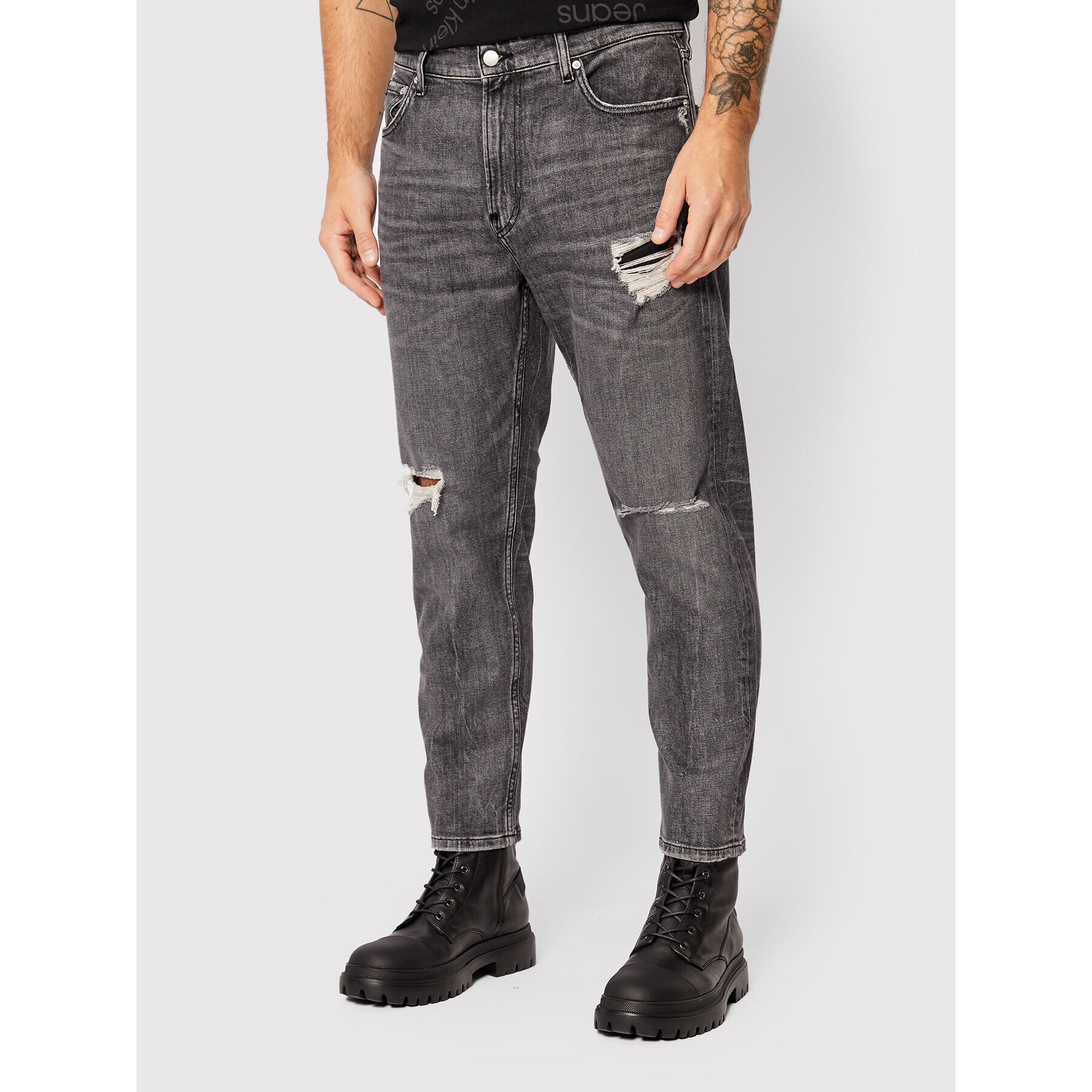 Calvin Klein Jeans Jeansy J30J320444 Šedá Regular Fit - Pepit.cz