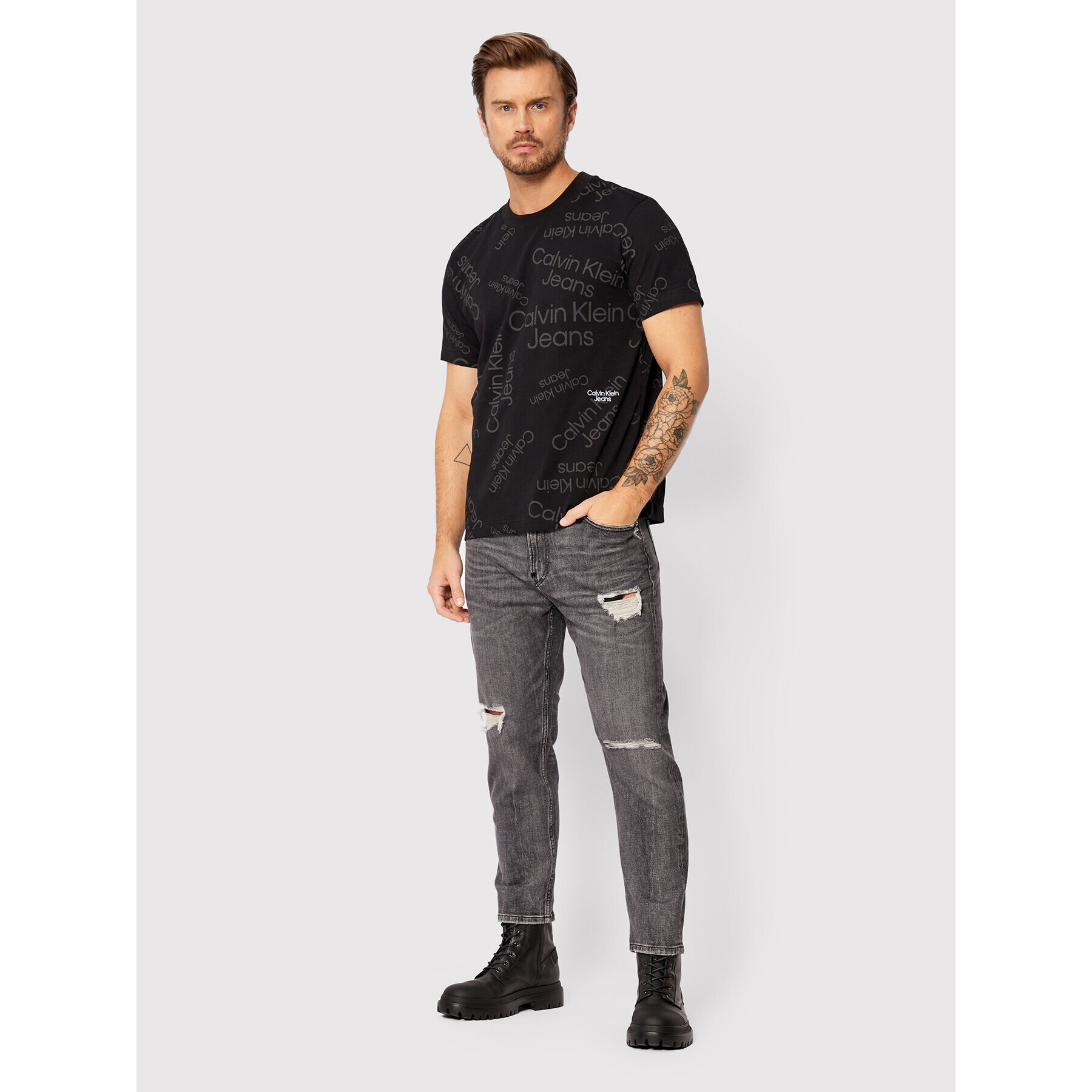 Calvin Klein Jeans Jeansy J30J320444 Šedá Regular Fit - Pepit.cz