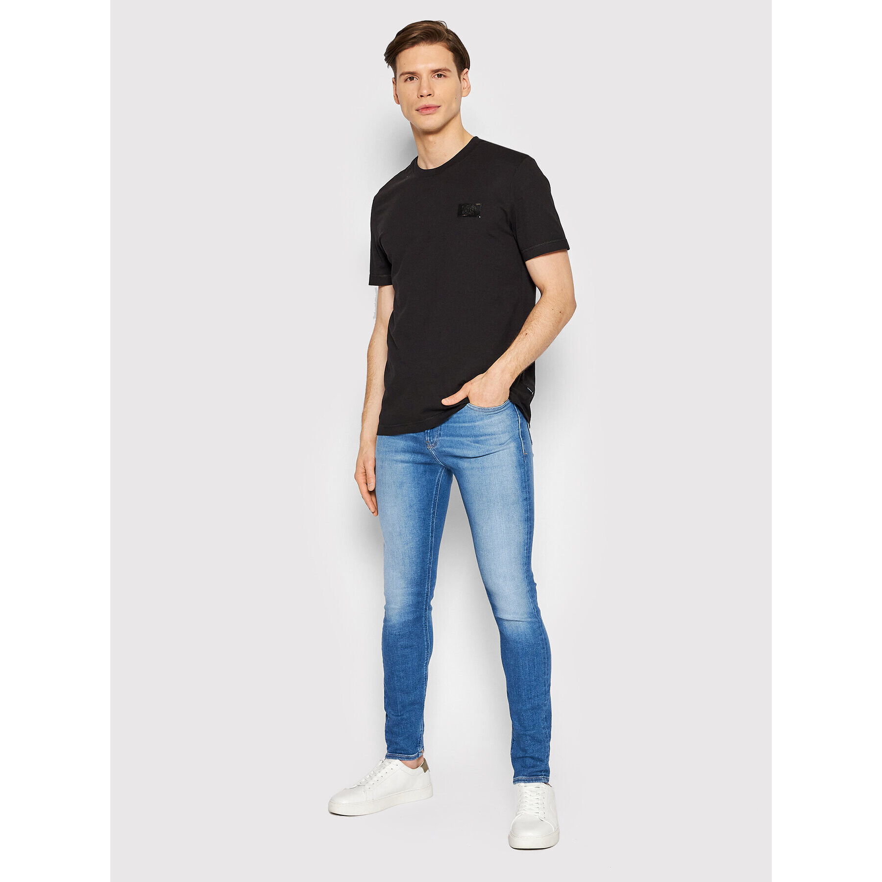 Calvin Klein Jeans Jeansy J30J320461 Modrá Super Skinny Fit - Pepit.cz