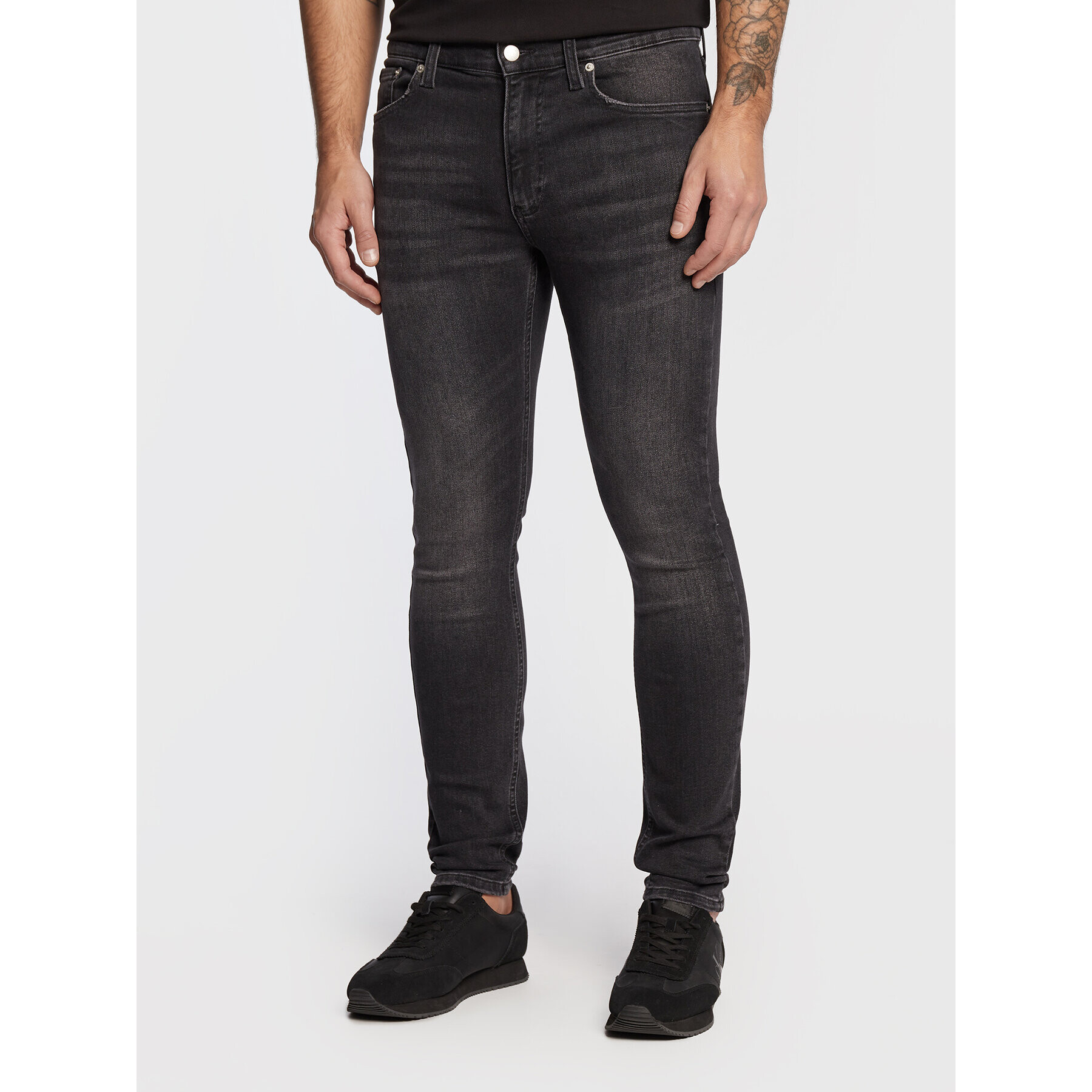 Calvin Klein Jeans Jeansy J30J321018 Šedá Super Skinny Fit - Pepit.cz