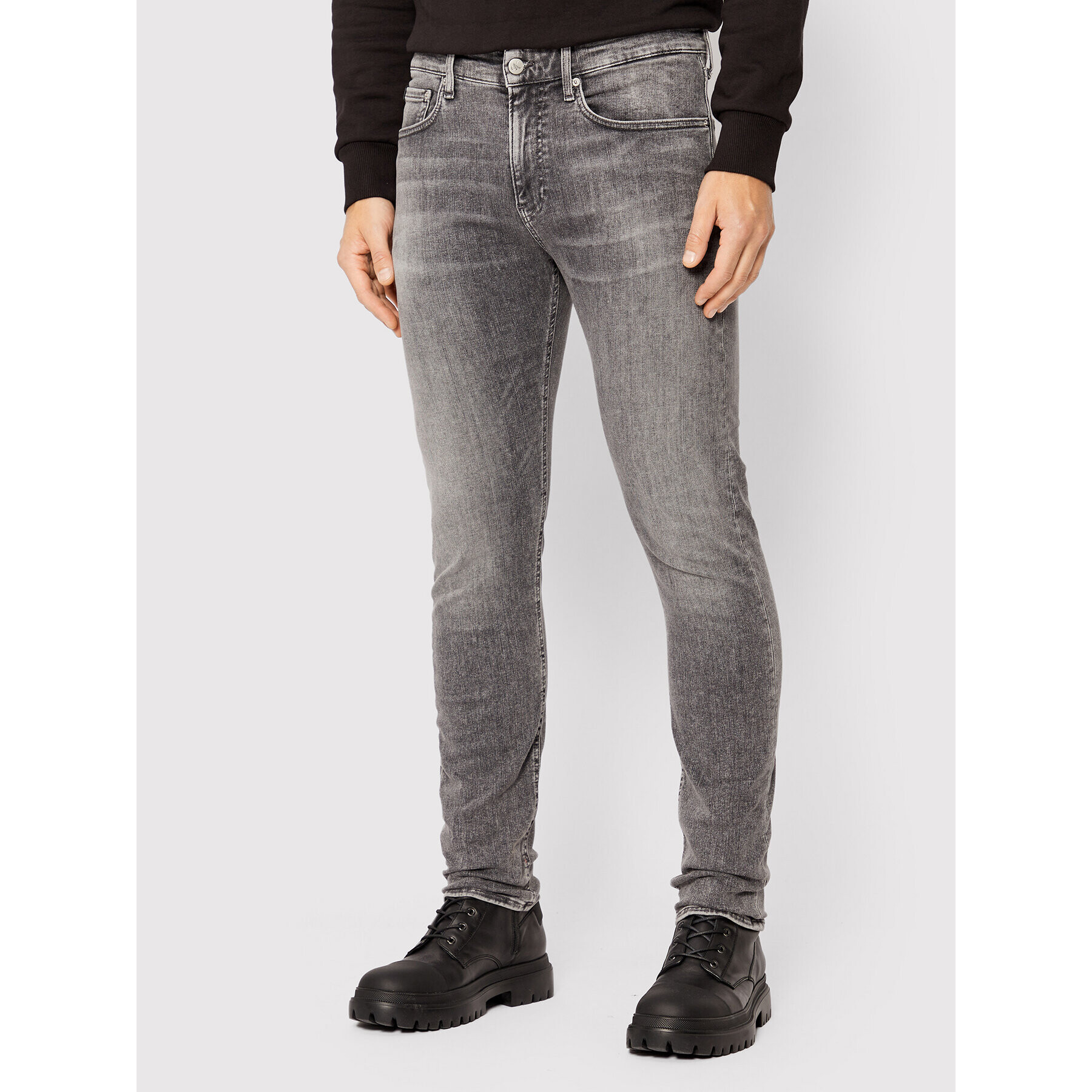 Calvin Klein Jeans Jeansy J30J321126 Šedá Skinny Fit - Pepit.cz